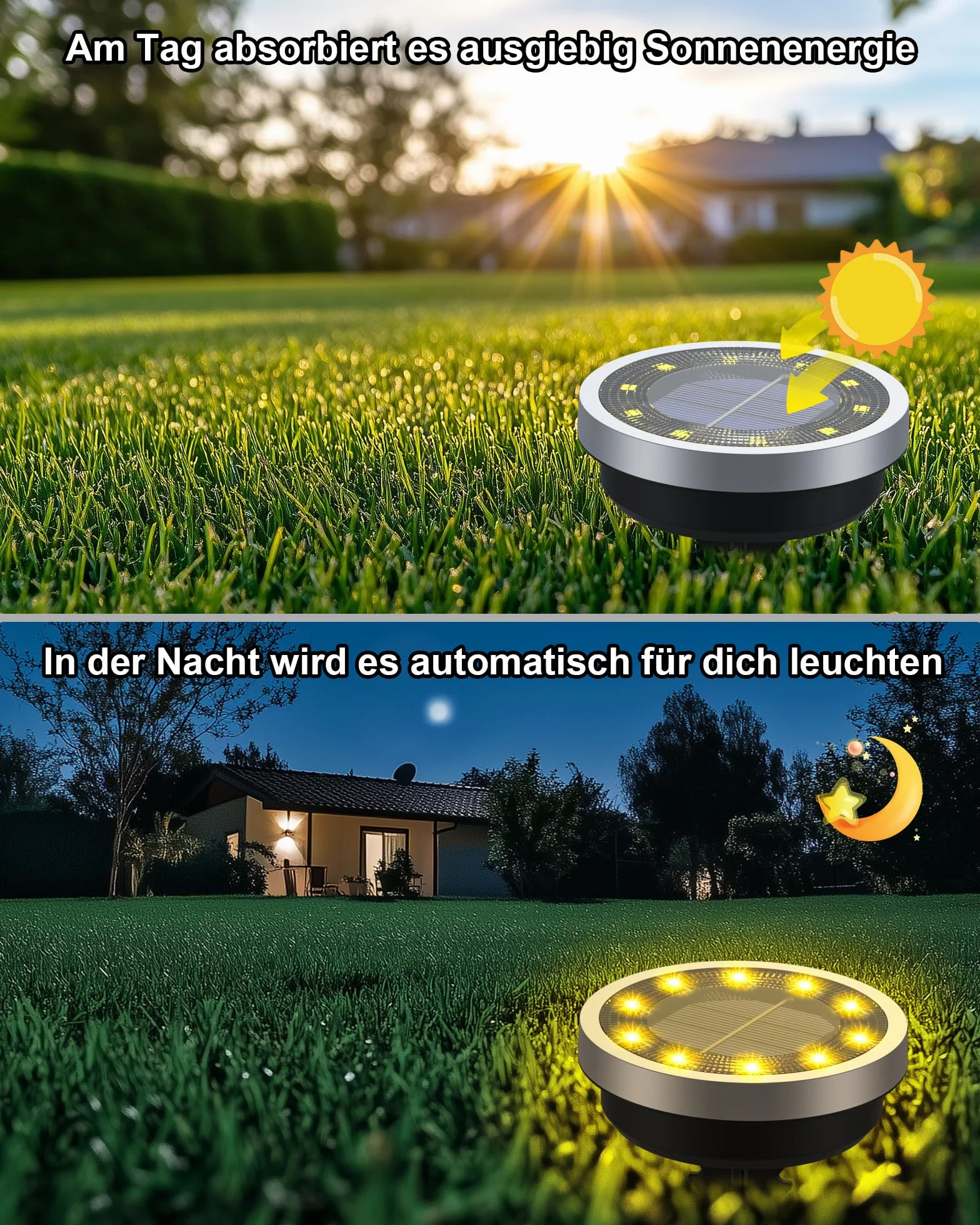 Solarne lampy na ziemię, lampy ogrodowe, wodoodporne stopnia IP65