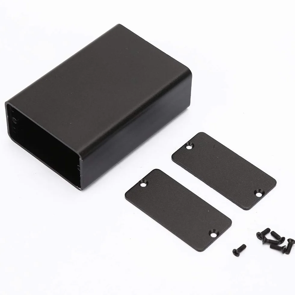 23 * 44 * 65 mm matowy czarny aluminiowy pudełko trwałe typ dzielony aluminiowa obudowa chłodzenie DIY elektroniczna obudowa projektowa obudowa elektroniczna płyta obwodu