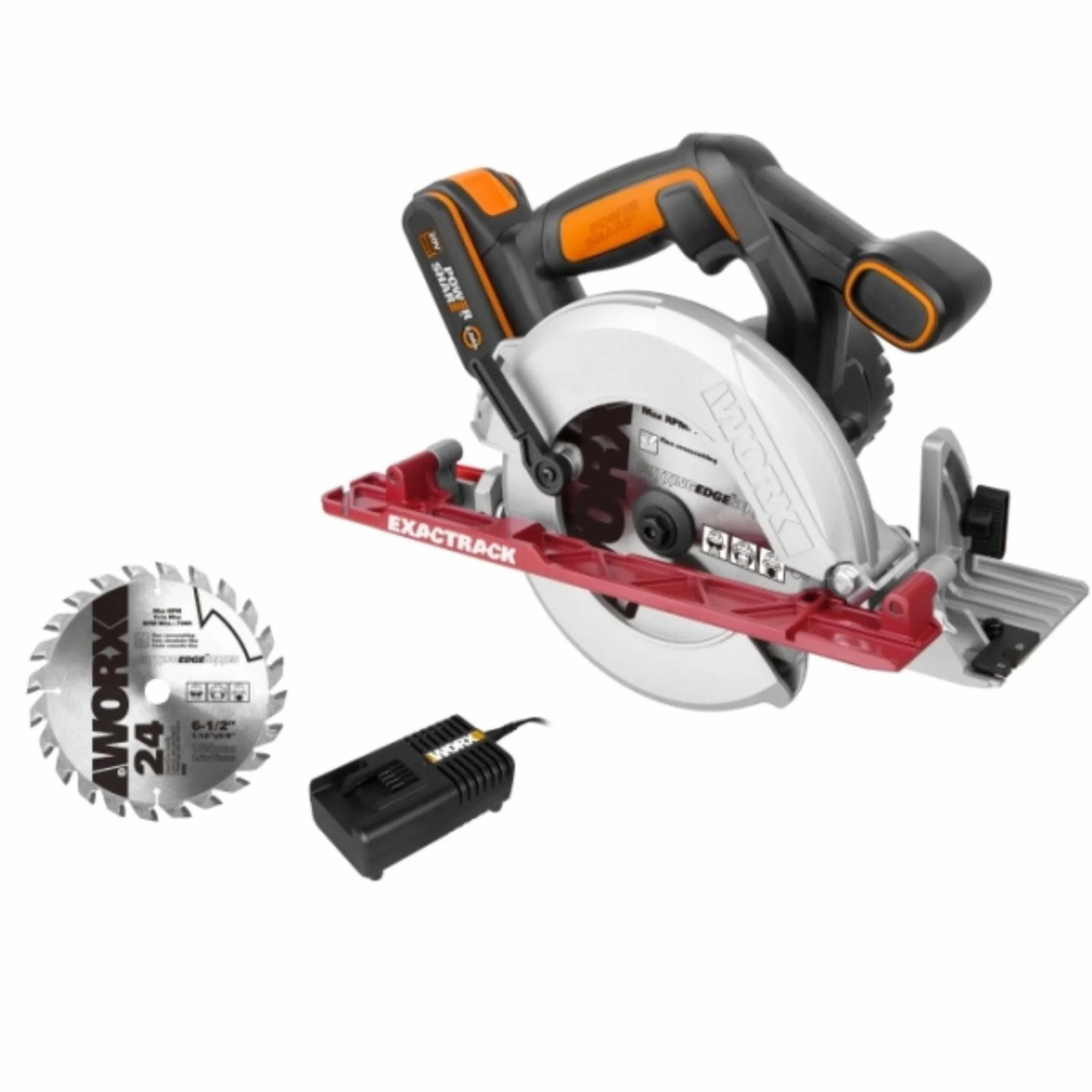 Worx WX530 Exactrack piła tarczowa, 20 V, 2 Ah