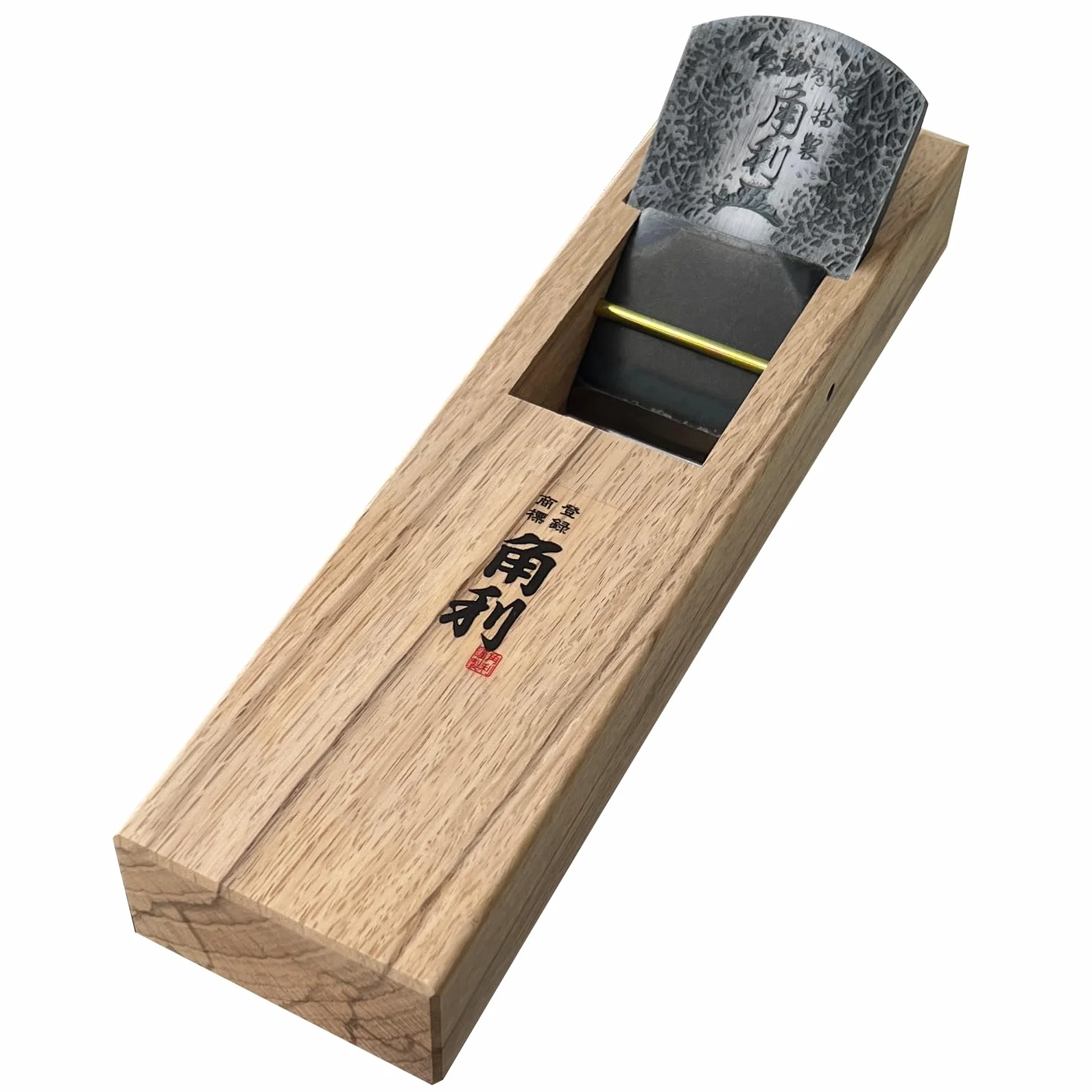 KAKURI Japoński samolot blokowy 50 mm do obróbki drewna, kanna japoński samolot wygładzający ręczna ręczna strugarka do wykańczania drewna, 24 x 6,3 x 5,8 cm, korpus dębu ECO, wyprodukowana w Japonii