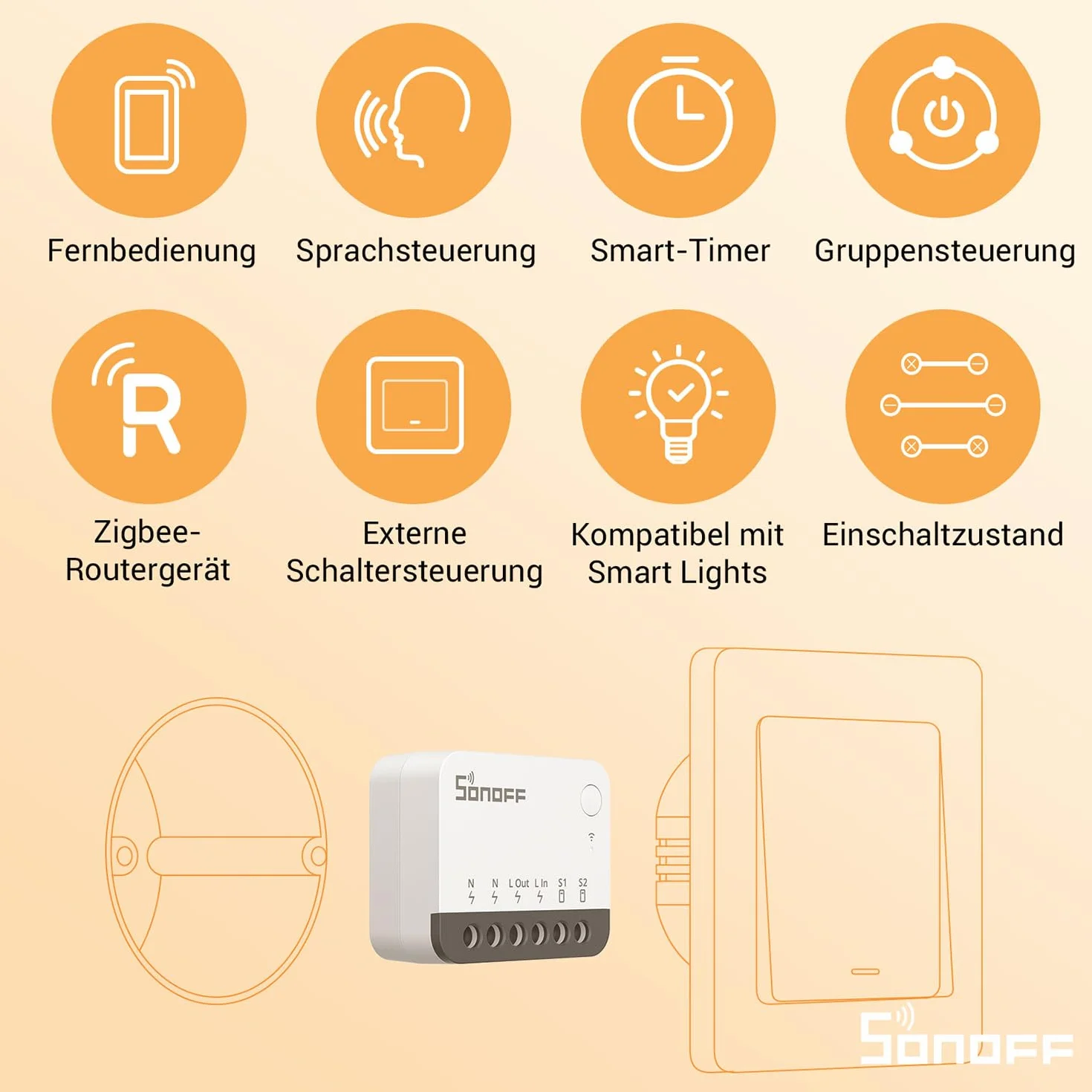 Mini inteligentny przełącznik ZigBee, włącznik światła SONOFF ZBMINIR2, kompatybilny z Alexą, SmartThings Hub, Google Home i SONOFF ZBBridge, wymagany koncentrator bramy ZigBee 3.0