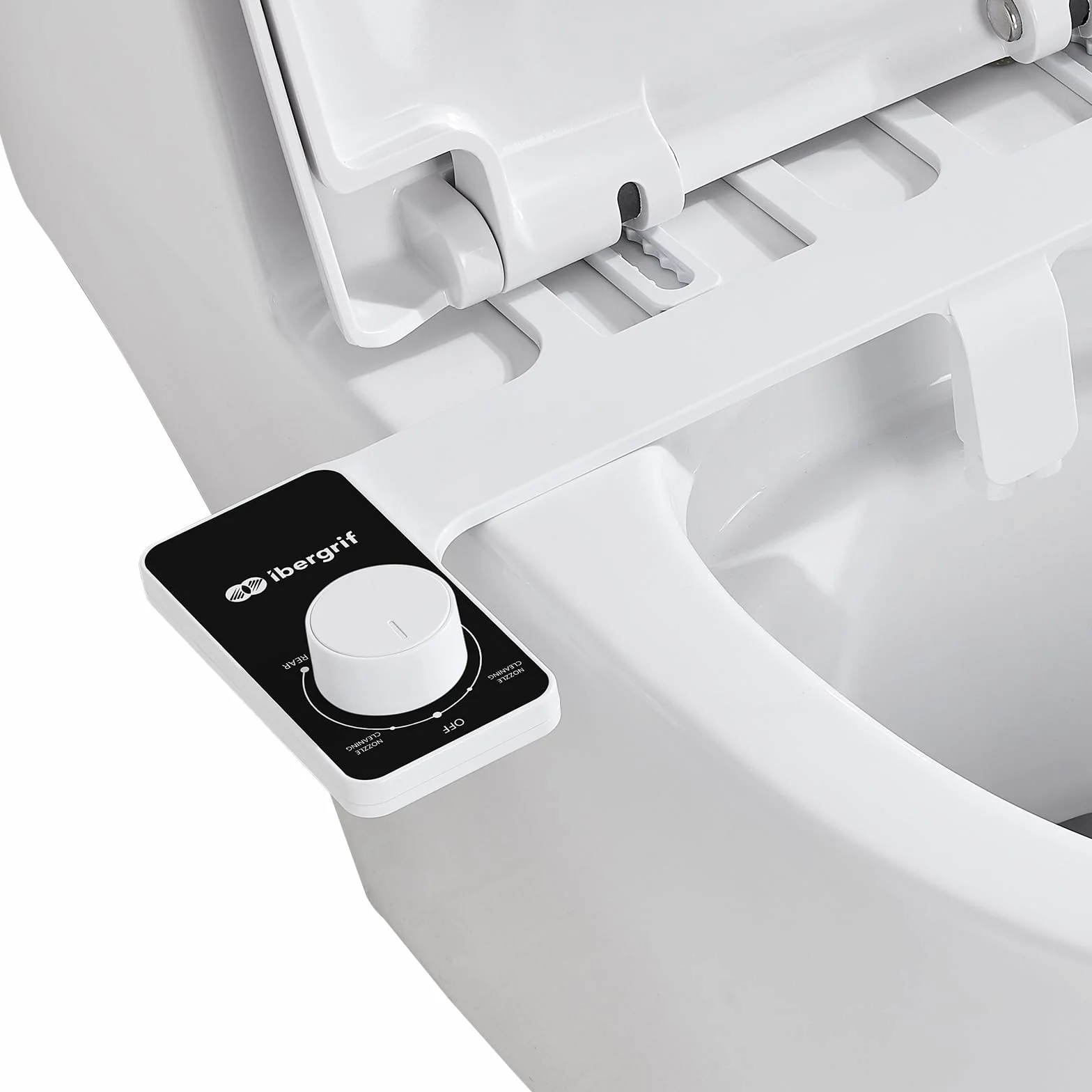 Ibergrif Bidet do toalety z podwójną wysuwaną dyszą, przenośny bidet do toalety nieelektrycznej, adapter bidet do toalety z zimną wodą, regulowany nacisk wody, łatwy montaż, M41050