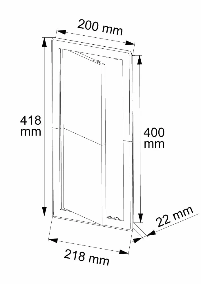 Awента 200 x 400 mm klapa rewizyjna biała 20 x 40 cm tworzywo sztuczne ABS drzwi rewizyjne konserwacyjne otwór czyszczący DT 19
