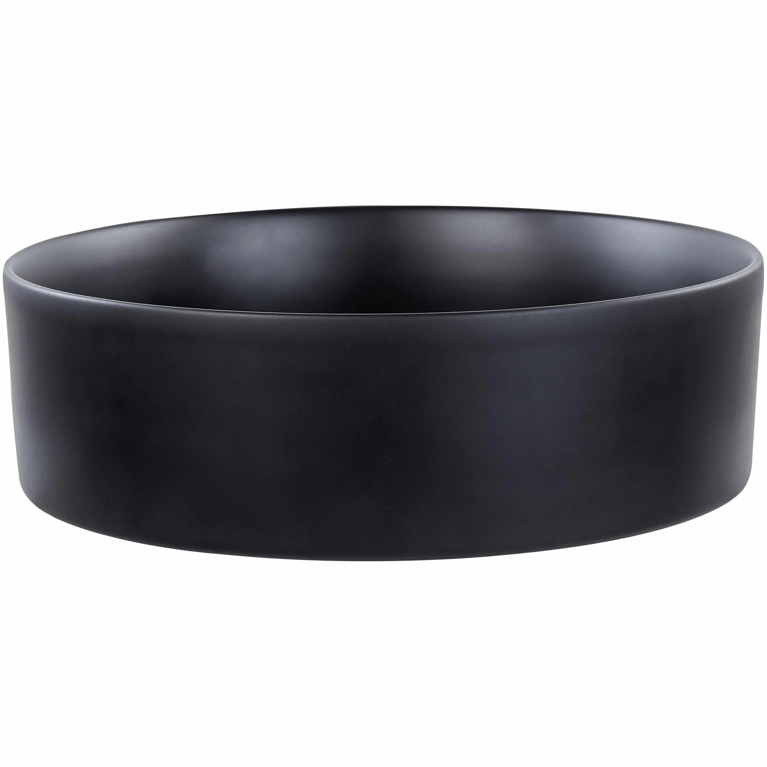 Umywalka łazienkowa nablatowa ceramiczna połyskująca okrągła 40 cm czarna Tebar