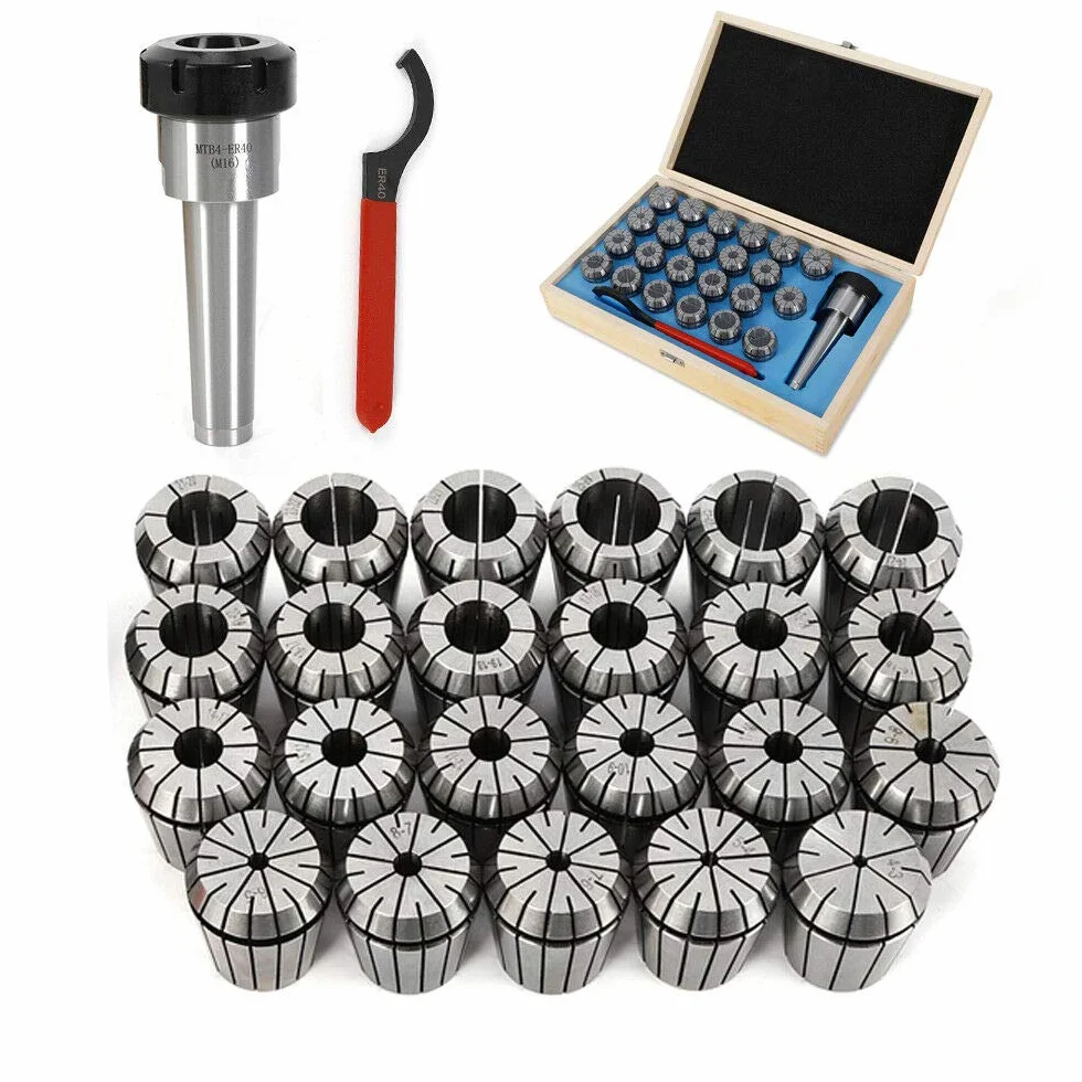 23 sztuki ER40 Precision zestaw zacisków wiosennych, MK4 tulejki zaciskowe Ø 4-26 mm, do frezarek