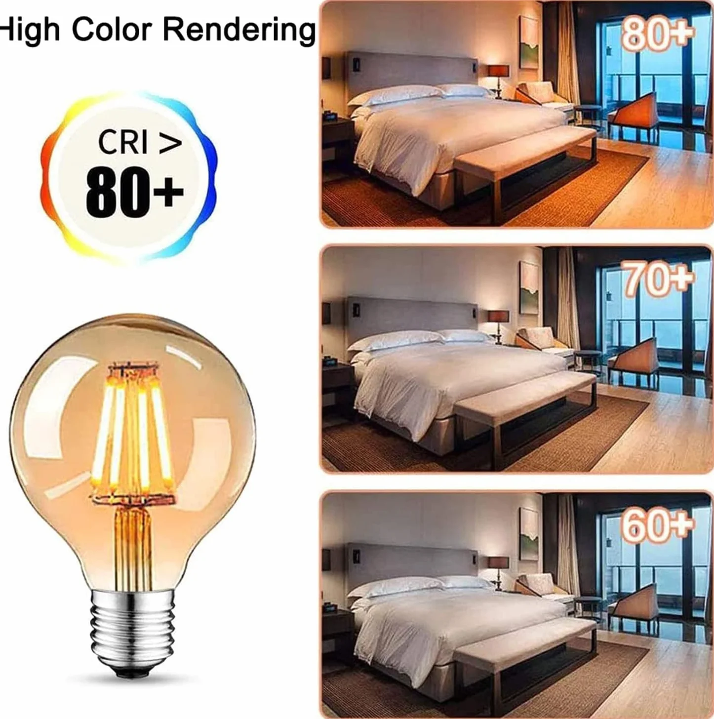 E27 Vintage LED 4 W Edison żarówka dekoracyjna 470 lm 2700 K, lampa retro idealna do domu, kawiarni, baru, 6 sztuk