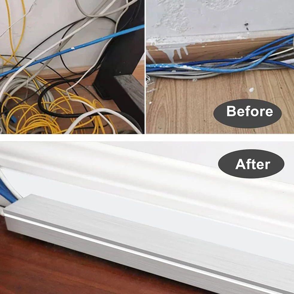 Aluminiowy system zarządzania kanałami kablowymi, zestaw otwartych przewodów do użytku wewnątrz i na zewnątrz, 80 x 40 mm