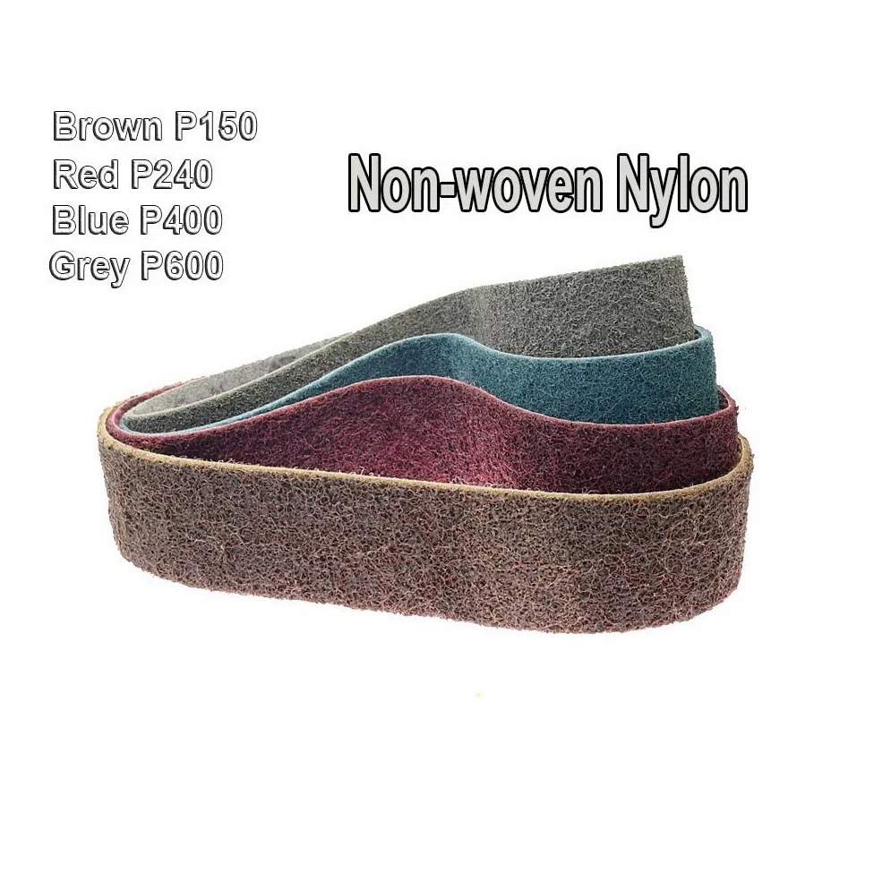 1-częściowy włókninowy nylonowy pas ścierny do szlifowania zgrubnego do dokładnego polerowania, czerwony P240,1600 x 50 mm