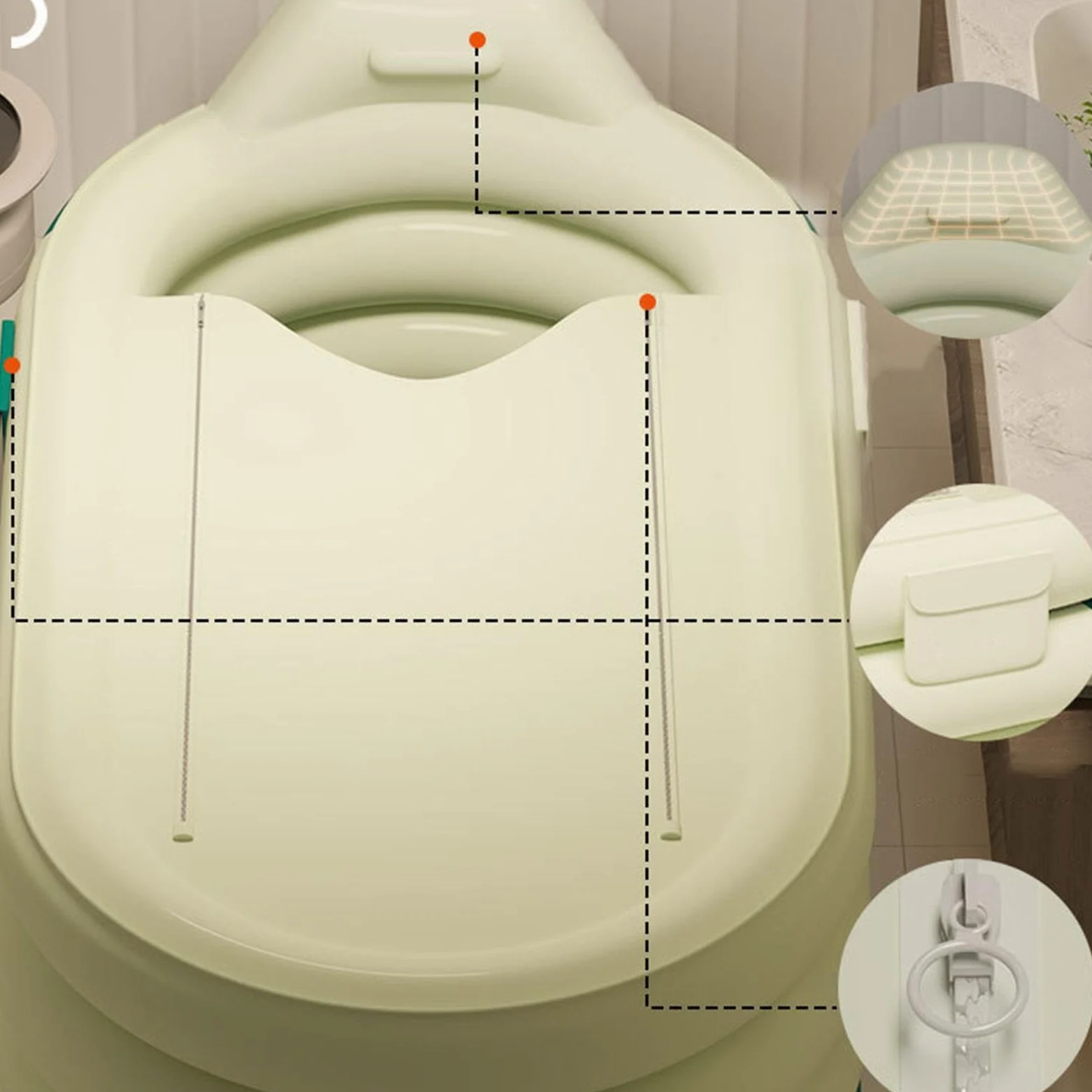 Wanna dmuchana Narzędzie do Moczenia i Mycia z Pompką Nożną | Wanna Dmuchana pod Prysznic Do Relaksu w SPA, Regeneracji Organizmu – Idealna do Mieszkania, Domu, Hotelu,