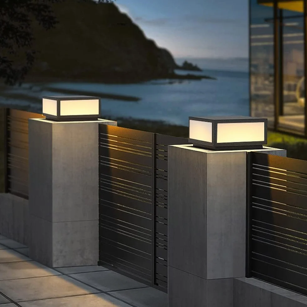 Lampy solarne na słupku ogrodzeniowym - Latarnia retro Lampa LED na ścieżkę do krajobrazu, ogrodu i trawnika - Oświetlenie wejścia za pomocą słupków oświetleniowych w kolumnach