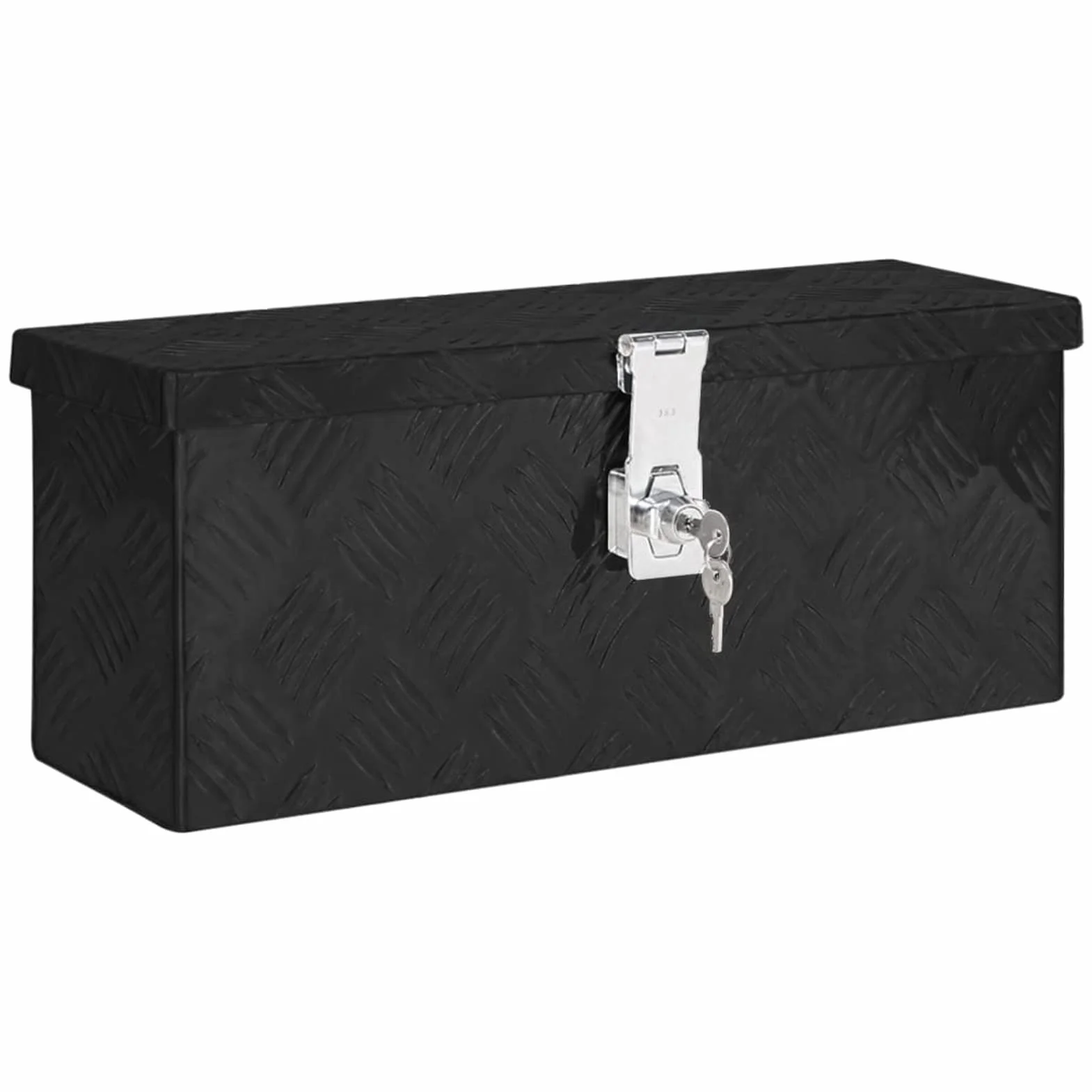 ShGaxin Aluminiowa skrzynka narzędziowa, metalowa skrzynka narzędziowa, skrzynka narzędziowa, aluminiowa obudowa, czarna 50x20,5x15 cm