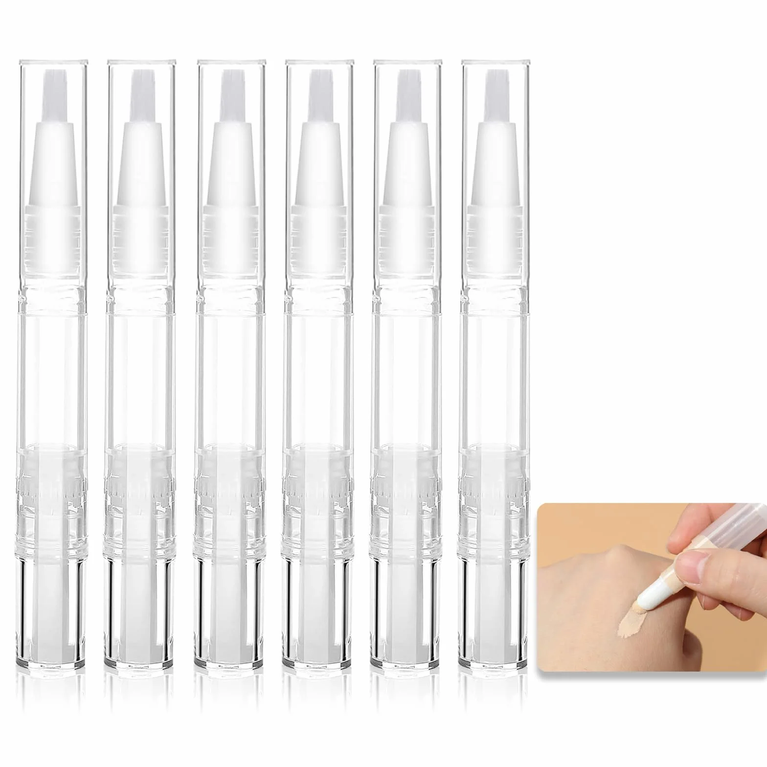 10 sztuk aplikatorów do olejku do paznokci, aplikator kosmetyczny, 5 ml, przezroczysty aplikator do skórek paznokci, do błyszczyków do ust, tłustych, pasty i przedmiotów podobnych do wody