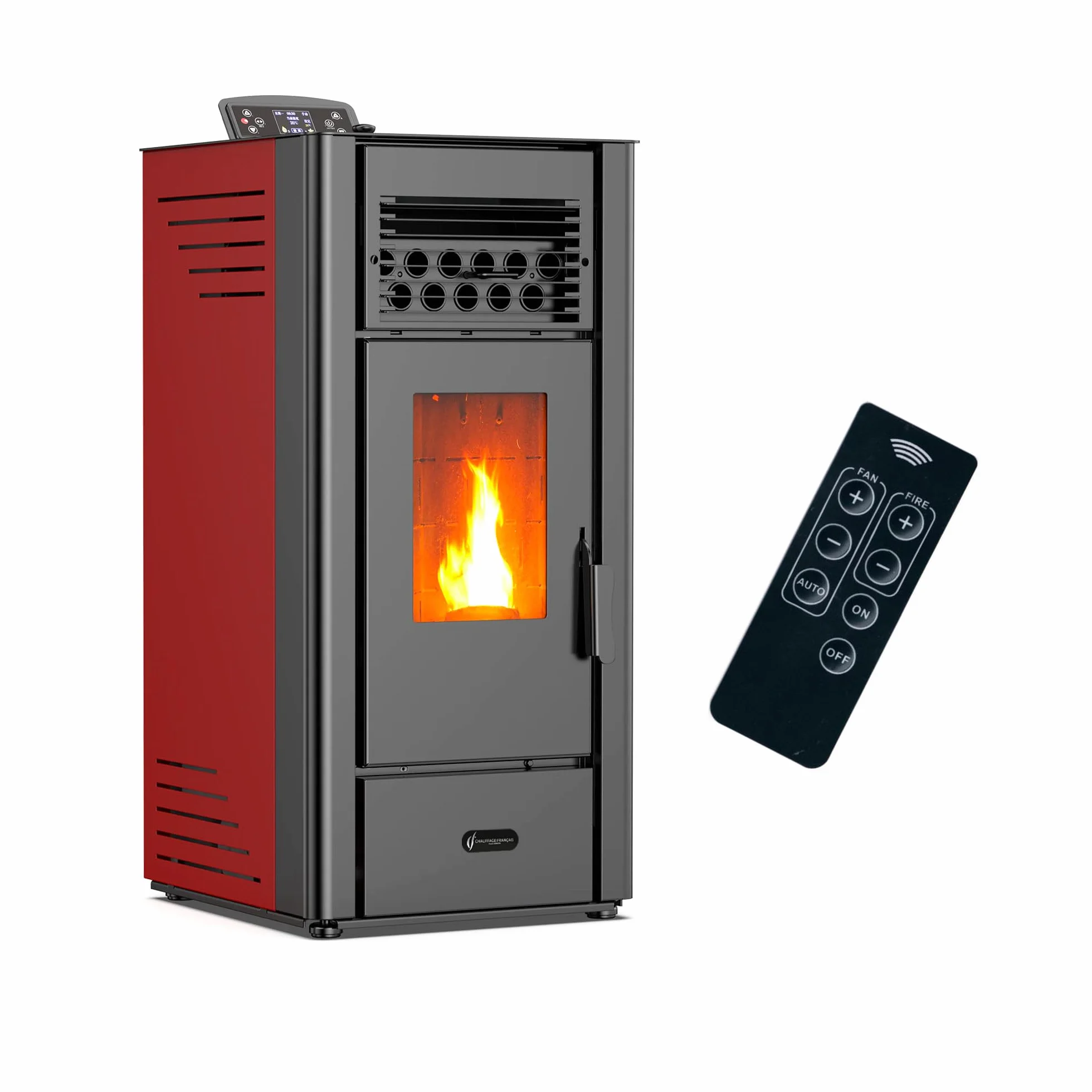 Patelnia na pellet pneumatyczny Anita 10 kW Bordeaux Sannover + zestaw przyłączeniowy do palenia
