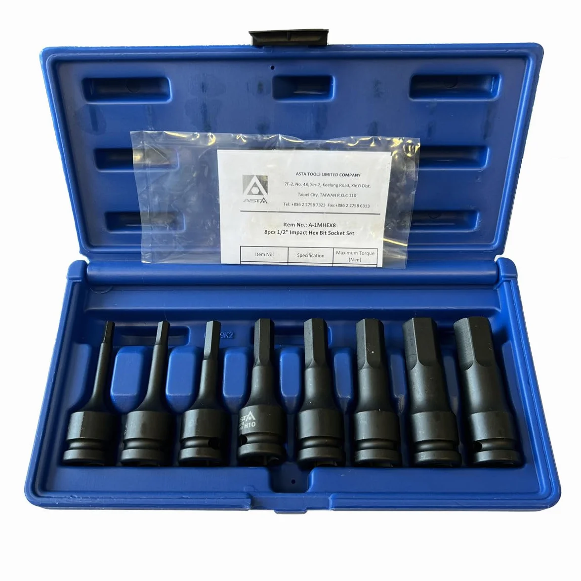 Klucz sześciokątny 1/2" SW 5-19 mm zestaw kluczy nasadowych do śrub imbusowych
