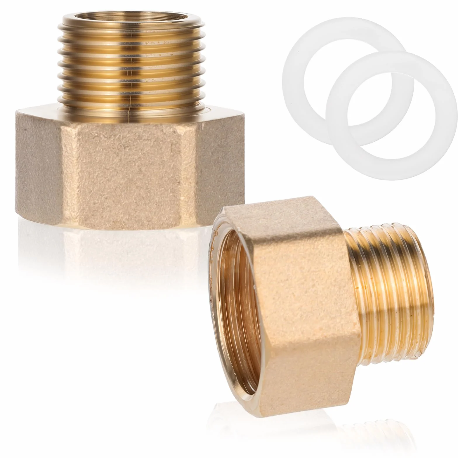 Redukcja 1/2 do 3/8 mosiężny reduktor z gumową uszczelką gwint wewnętrzny 1/2" na zewnętrzny 3/8" adapter do rur wodnych