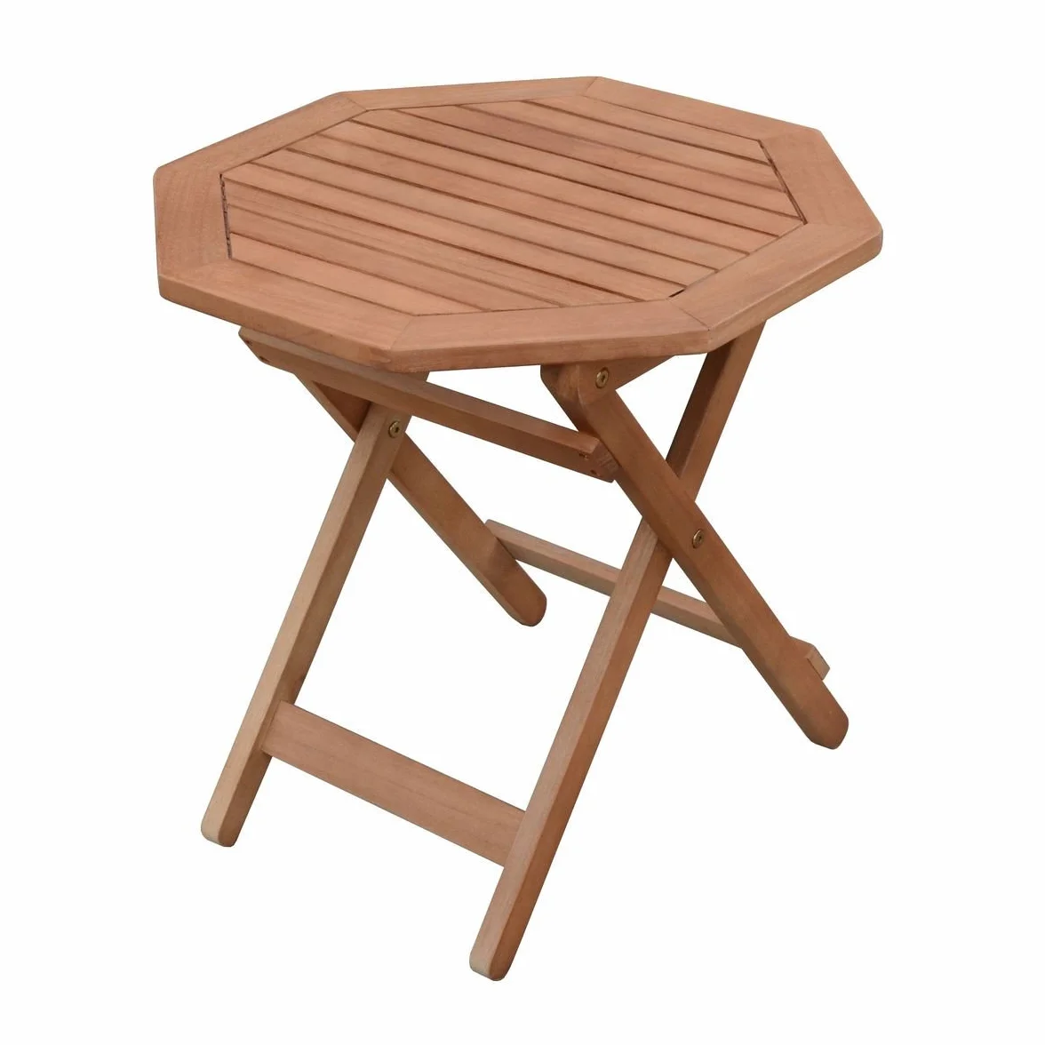 Spetebo Stolik pomocniczy z eukaliptusa olejowany 50 x 50 cm składany stół ogrodowy