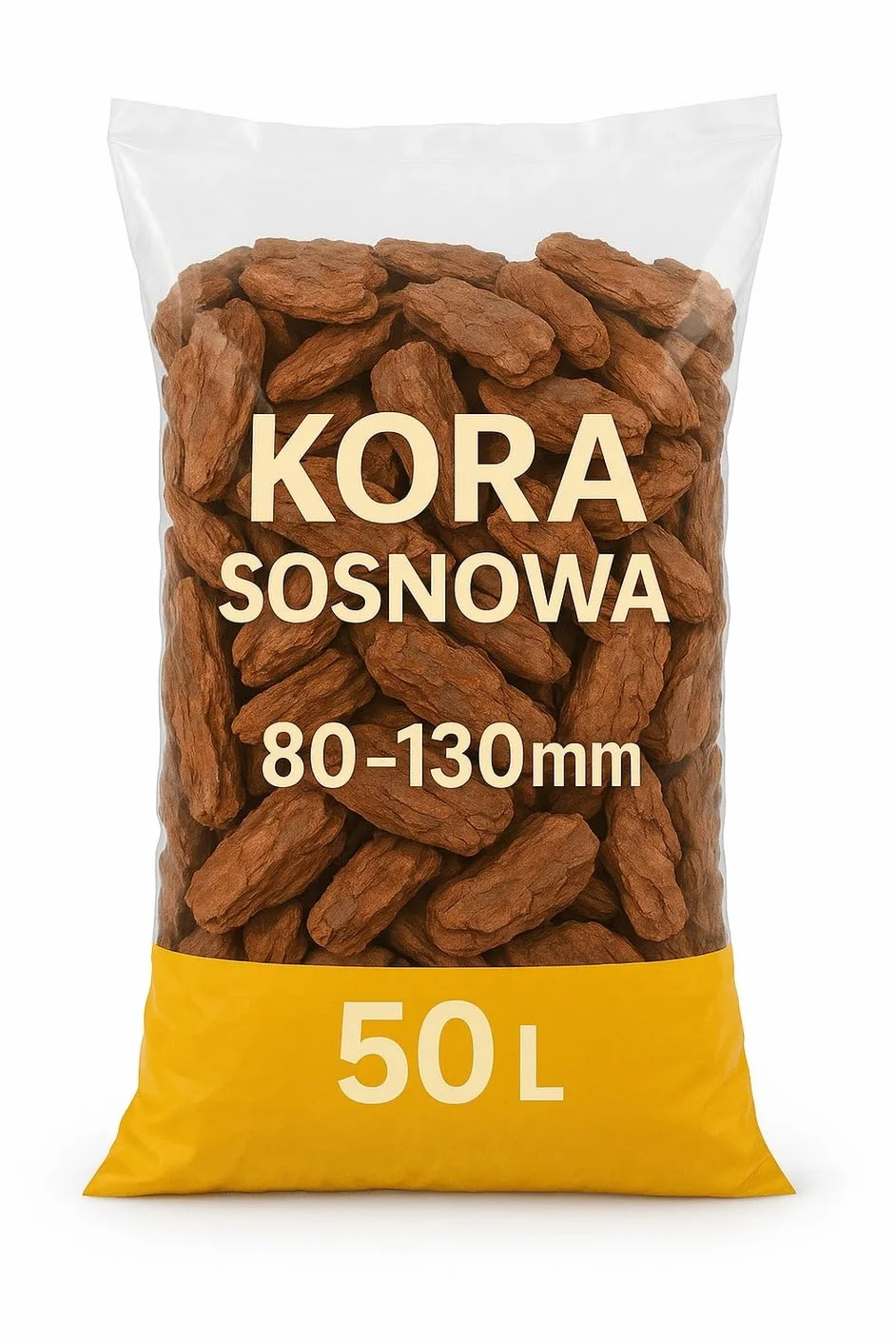 Kora sosnowa 80-130mm 8-13cm Premium sortowana mega gruba 50L