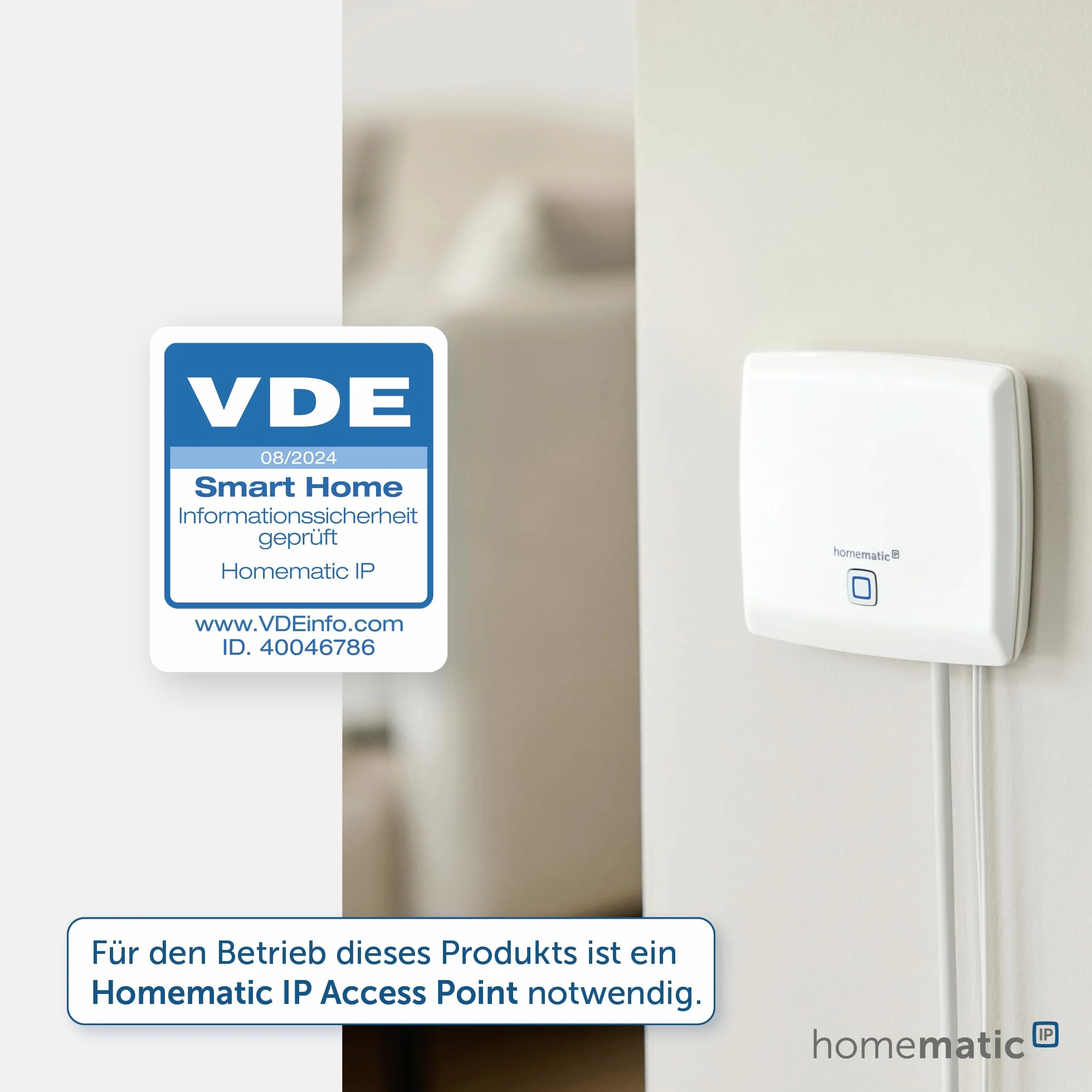 Homematic IP Syrena alarmowa Smart Home, bezprzewodowa bezprzewodowa syrena wewnętrzna z funkcją aplikacji ostrzega słyszalna, widoczna i za pomocą wiadomości push, 153825A0