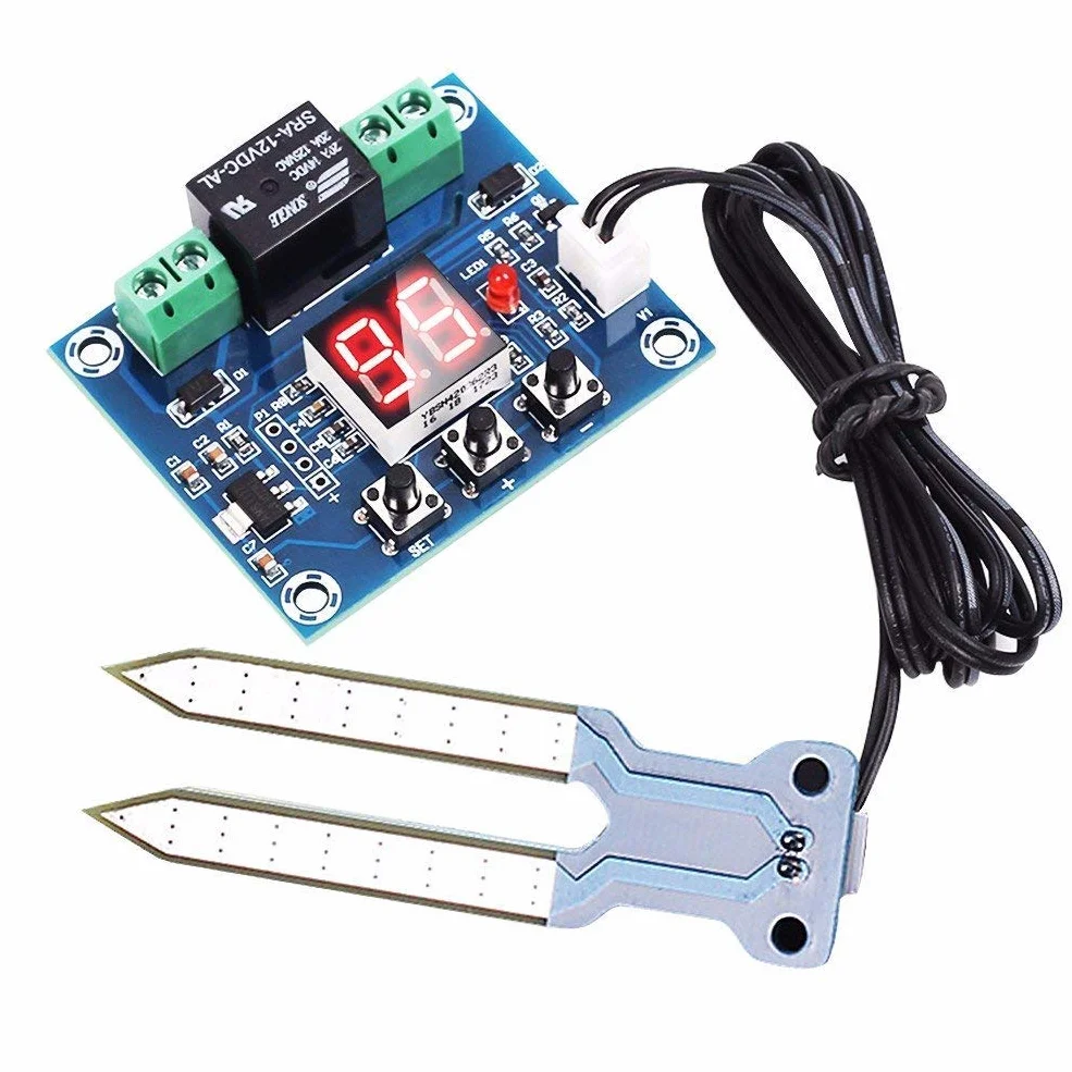 DollaTek Czujnik wilgotno?ci gleby 12 V regulator wilgotno?ci z cyfrowym wy?wietlaczem modu? automatycznego systemu nawadniania