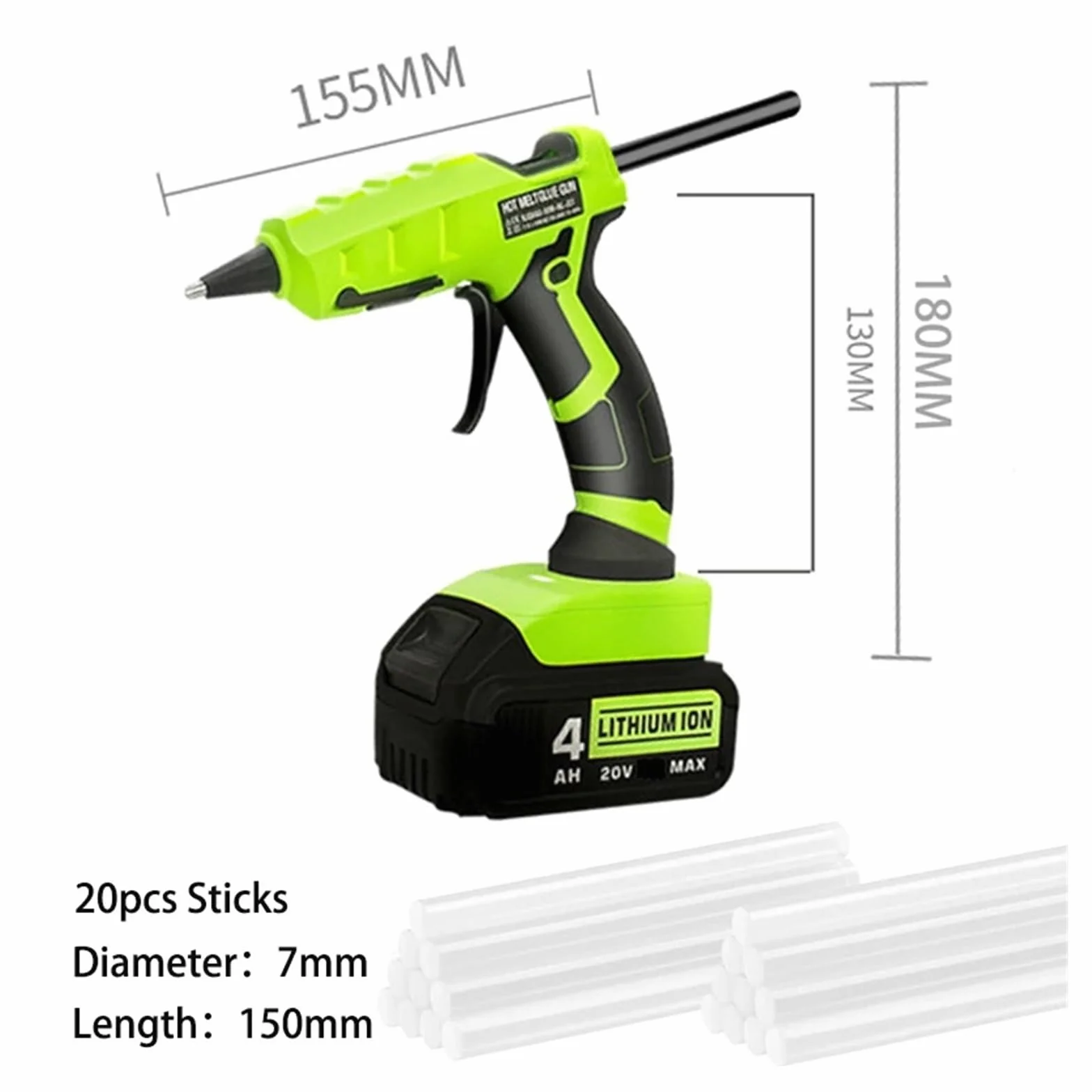 Pistolet Do Kleju Na GorąCo Bezprzewodowy Pistolet Do Klejenia Na Gorąco Z 30 Sztuk 7mm Kleje W Sztyfcie Do Akumulatora Litowo-jonowego 18V Elektryczne Elektronarzędzie Do Naprawy(With 30 Glue Sticks)