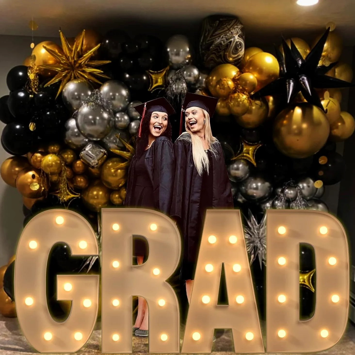 Grad 2025 Namiot podświetlany litery znak ukończenia szkoły dekoracje artykuły na przyjęcia szkolne wewnątrz na zewnątrz dekoracyjne(70cm/2.3FT)
