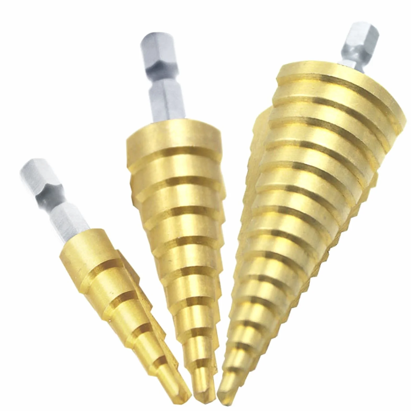 Wiertła do cięcia stali HSS duży stożek stopniowy t-ittan powlekany metal wiertła zestaw narzędzi tnących wycinak otworów 4-12/20/32mm (kolor: 1 szt. 4 20 mm) (1 szt. 4 32 mm)