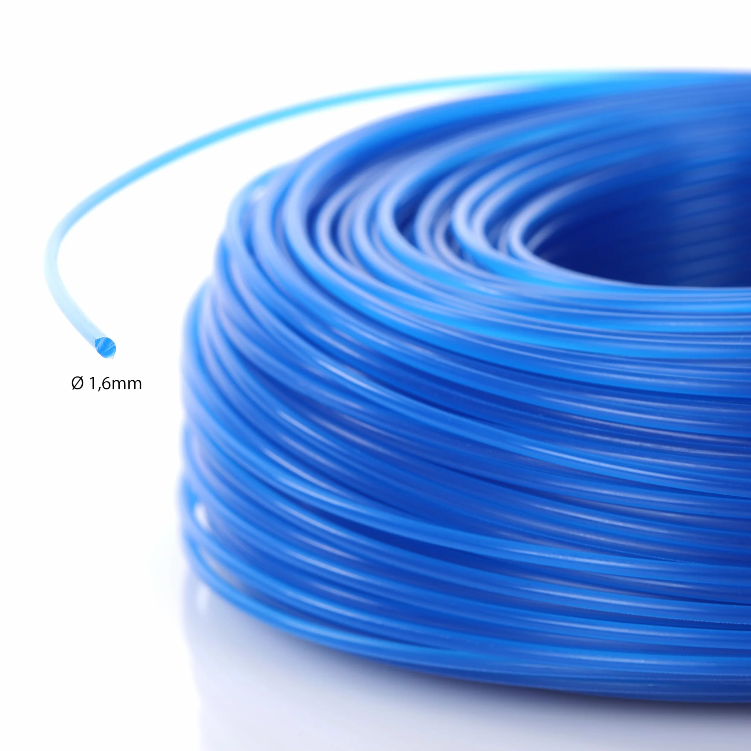 Nylonowa żyłka do podkaszarki, zestaw 2 sztuk, do podkaszarki i podkaszarki, nadaje się do przycinania trawnika, krawędzi trawnika i chwastów, niebieska, 1,6 mm x 100 m