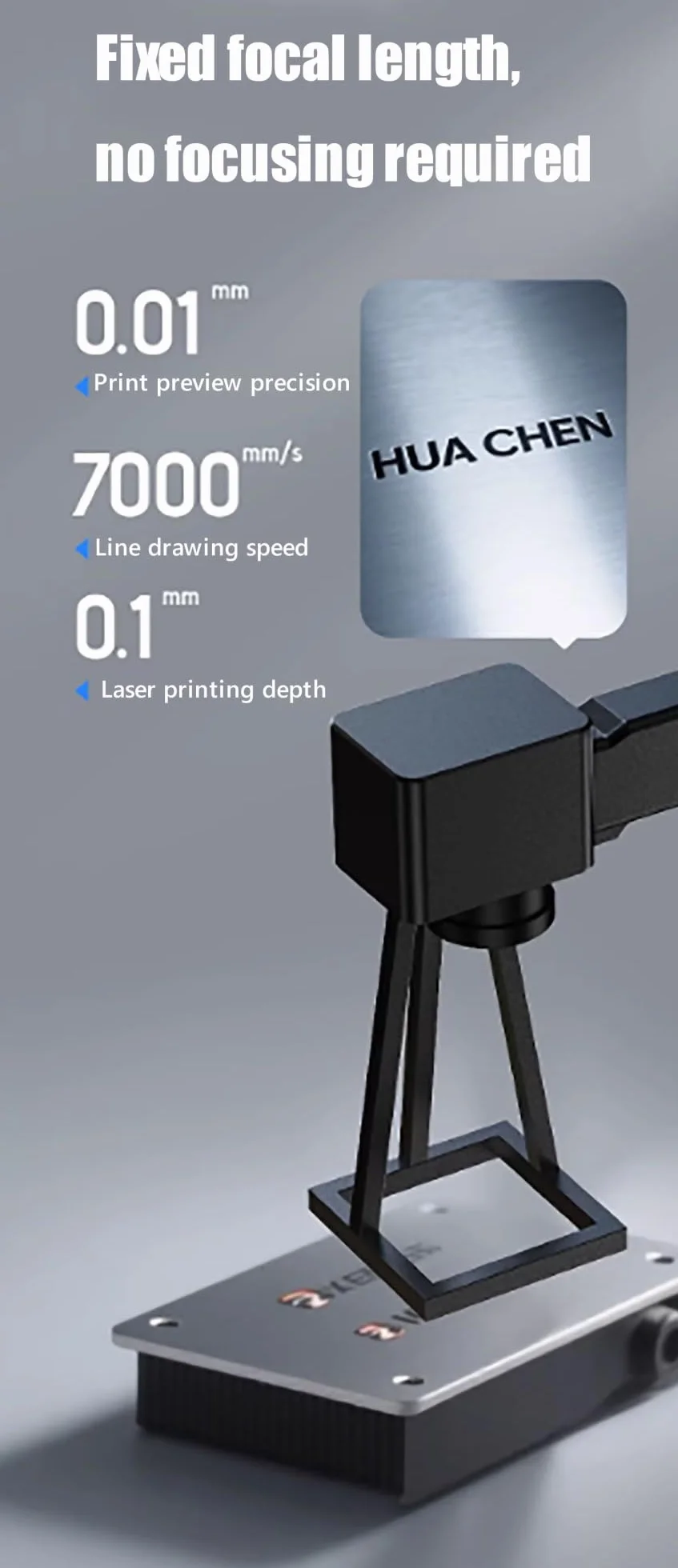 Ręczna maszyna do grawerowania laserowego o mocy 20 W/30 W/50 W, prędkość grawerowania laserowego 16000 mm/s, odpowiednia do biżuterii, metalu, skóry, nieśmiertelników itp.(50W)