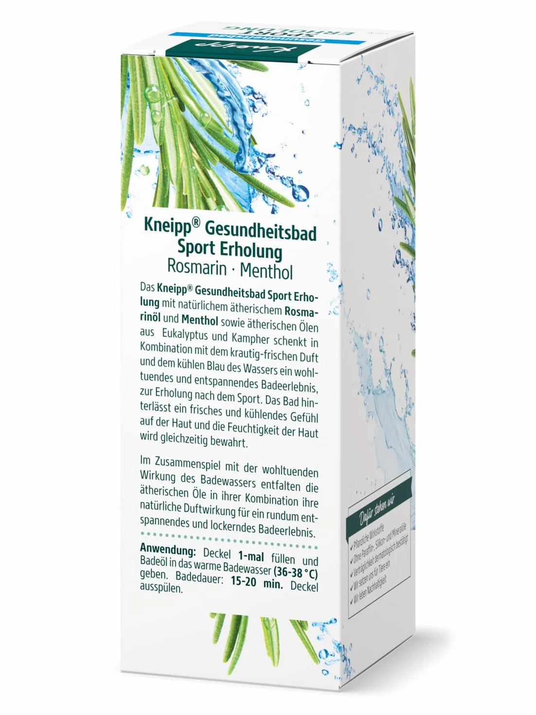 Kneipp Kąpiel zdrowotna, sport rekreacja – olejek do kąpieli z naturalnym olejkiem eterycznym rozmarynu i mentolem oraz olejkami eterycznymi z eukaliptusa i kamfory – relaksujący i rozluźniający – z