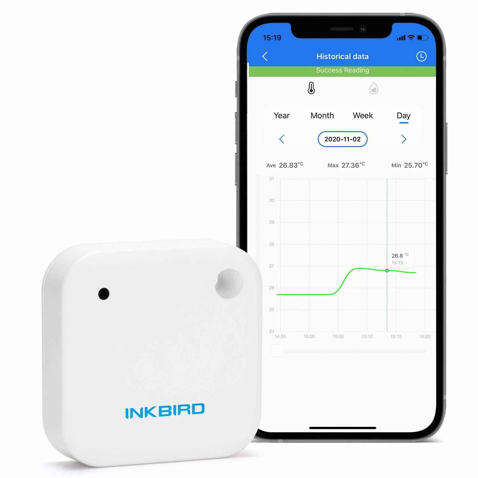 Inkbird IBS-TH2 Bluetooth Higrometr Termometr, Zdalne Monitorowanie Temperatury i Wilgotności iOS Android