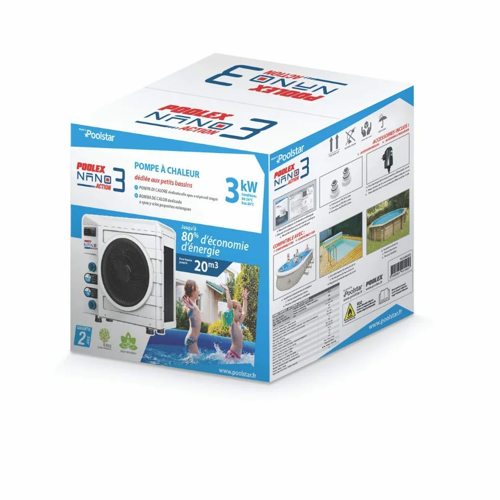 Poolex Nano Action 3 Kw Pompa Ciepła Basenowa, Biały, child