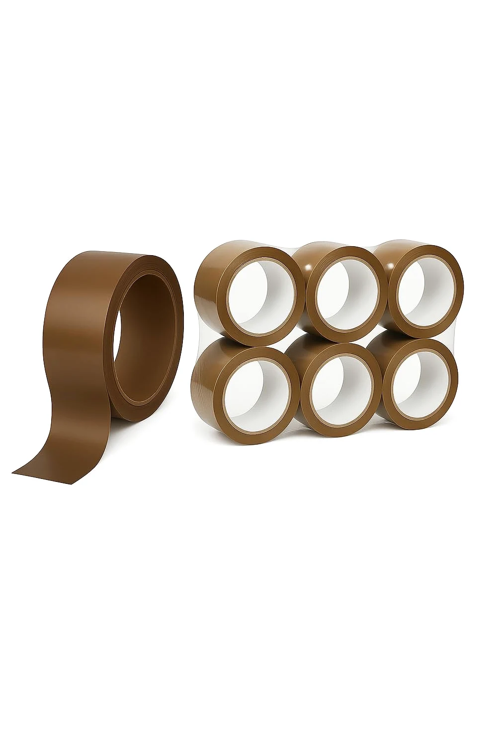 NOCEL Taśma klejąca do pakowania brązowa taśma pakowa do kartonów, przesyłek i przeprowadzek, 66 m x 48 mm taśma do pakowania wielofunkcyjnego taśmy klejącej PP brązowa taśma klejąca (36, duży)