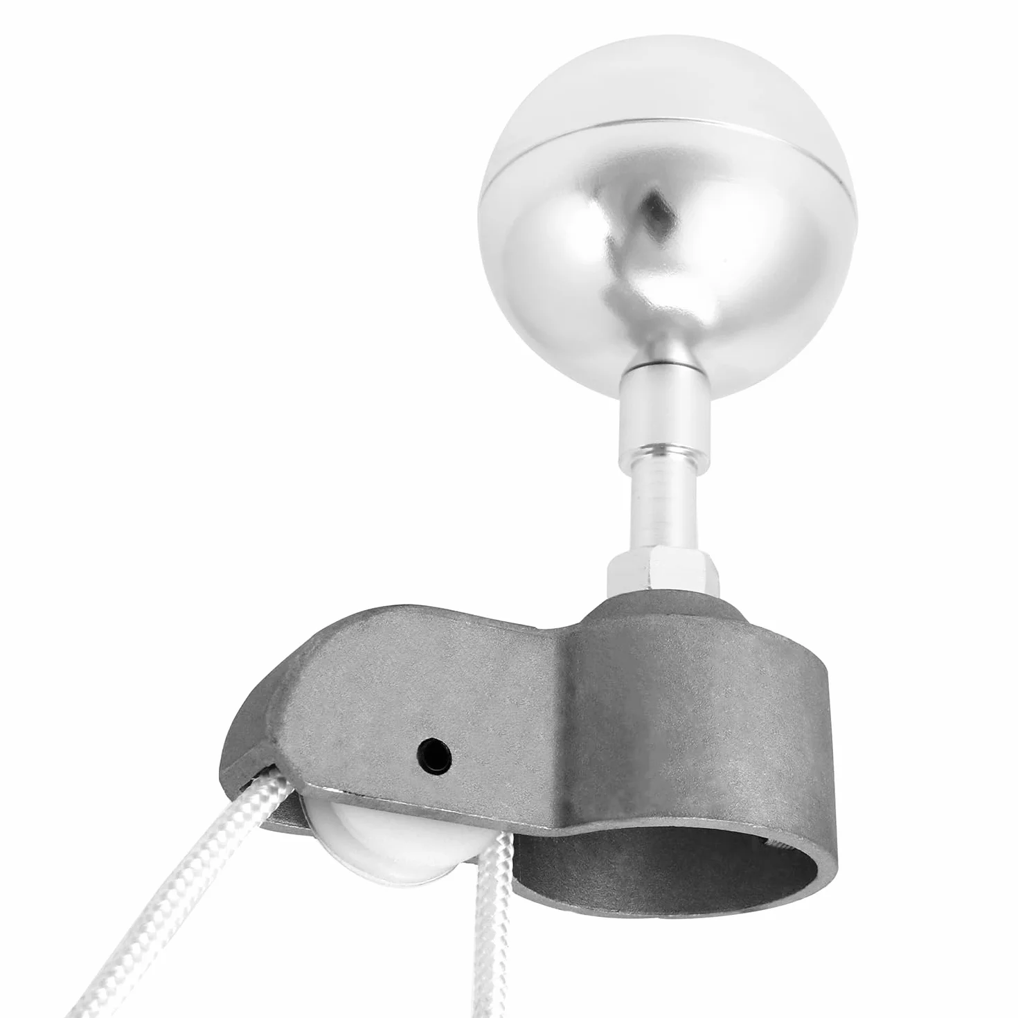 QWORK® Zestaw akcesoriów do masztu flagowego – elementy naprawcze wraz z nakładką z kołem pasowym, kulką, liną nylonową 15 m, karabińczykiem i płytą na buty