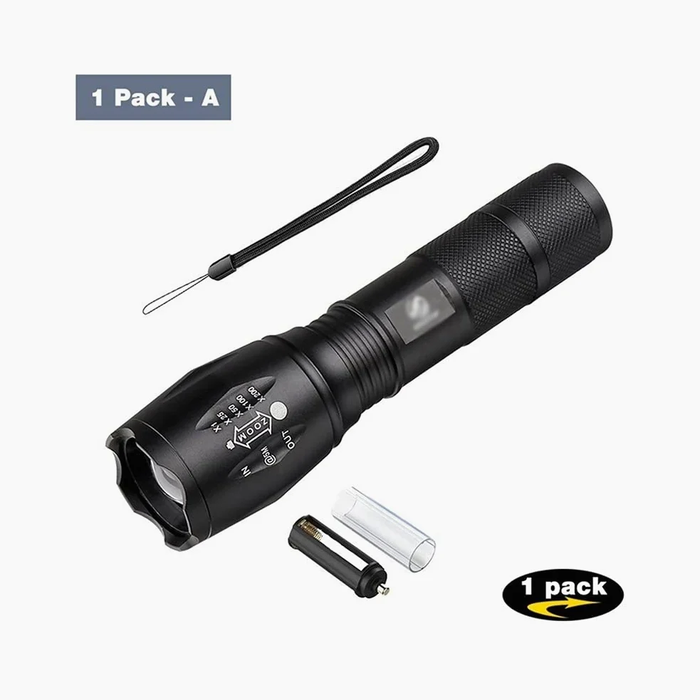 String Lights 1/2/3-Pack Ultra Bright Latarka LED T6/L2 Wodoodporna latarka Zoomable Latarka 5 trybów przełączania Wodoodporna latarka Oświetlenie festiwalowe (kolor: 1)