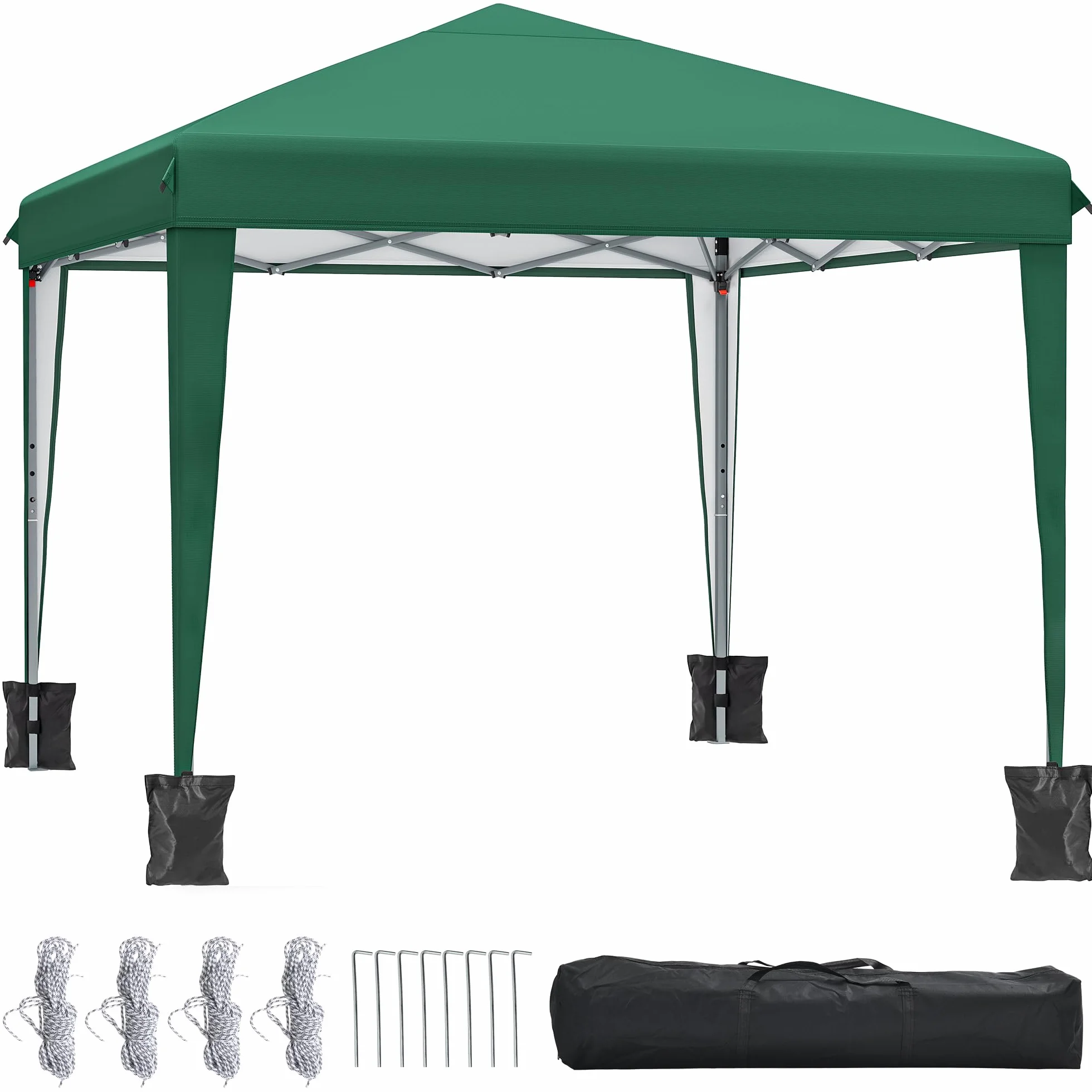 YITAHOME Natychmiastowy, wytrzymały, rozkładany pawilon ogrodowy, kempingowy, imprezowy, baldachim z torbą na rolkę, palikami i linami, na patio, targ, plażę, 3 x 3 m (zielony)