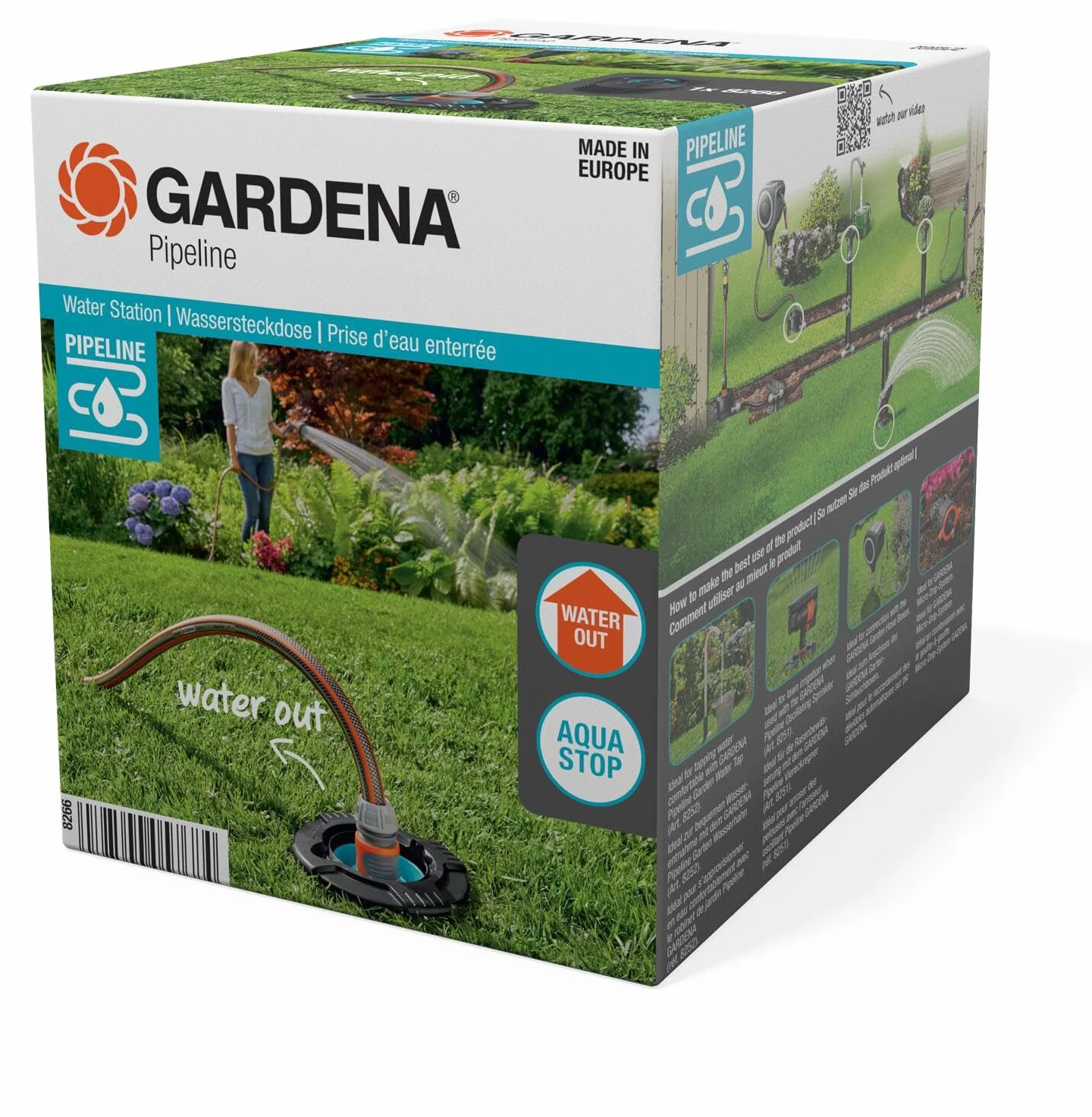 Gardena Gniazdo Przyłączeniowe Wody 3/4 cala Punkt Poboru Wody z Zaworem Odcięcia Sitem