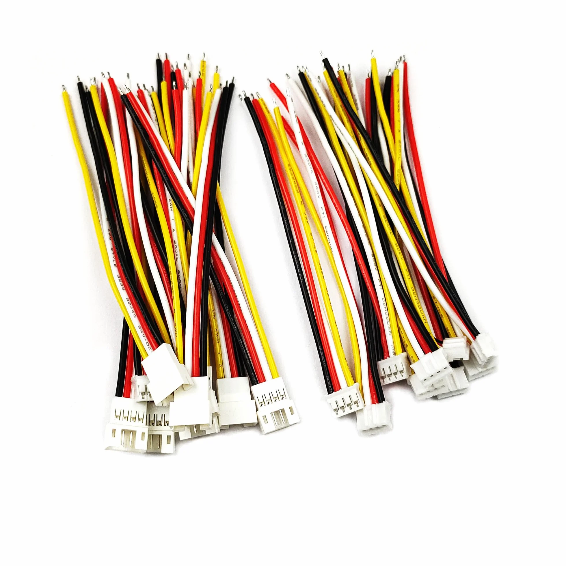 10 par mini Micro JST PH2,0 mm 4-pinowe męskie i żeńskie złącze wtykowe z 100 mm 22 AWG miękki silikonowy kabel do listwy świetlnej LED