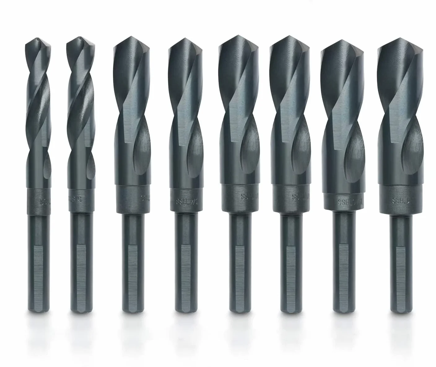 Hiltex 10005 HSS Silver and Deming zestaw wierteł przemysłowych (8 sztuk), 1/2"