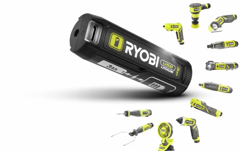 Ryobi RI4-120G 4V bezprzewodowy nadmuchiwacz wysokociśnieniowy (1 x 4 V 2,0 Ah)