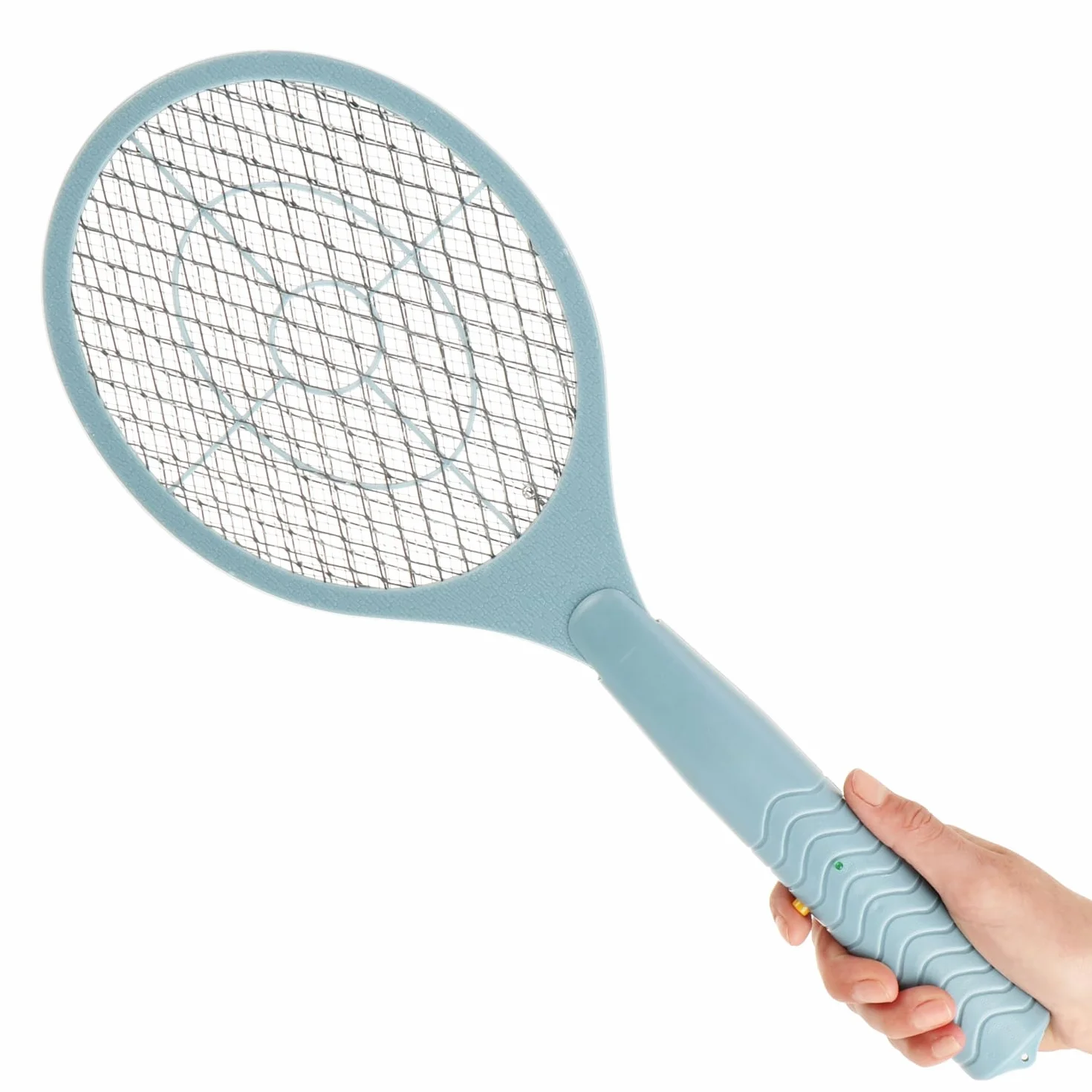 COM-FOUR® 2x Elektryczna Packa na Muchy 46 cm, Rakieta na Komary na Baterie, Urzadzenie do Zwalczania Owadów, Lapka na Muchy do Domu i Ogrodu [Kolory Losowe] (2 sztuki - mix kolorów)