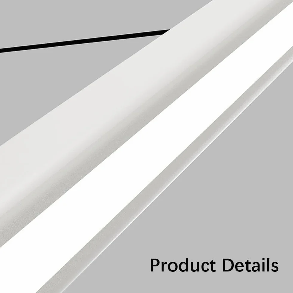 Nowoczesna minimalistyczna liniowa lampa wisząca LED, możliwość przyciemniania, 3000k-6000k, z pilotem, do jadalni, kuchni, na wyspę, do wejścia, garażu, stołu bilardowego (ciemna, 80 cm)