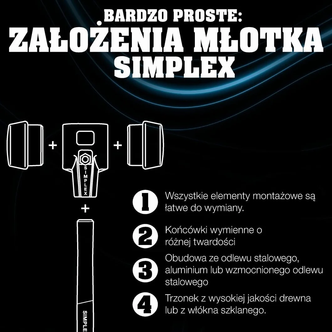 Obuch do młotka z miekkim bijakiem SIMPLEX, obuch Superpłastik 30mm HALDER