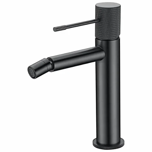 IMEX bateria bidetowa, Bateria łazienkowa WC, zimna/ciepła - Seria LINE Kolor Ciemny Szary Satynowy - Black Gun Metal - BDD038-2BGM