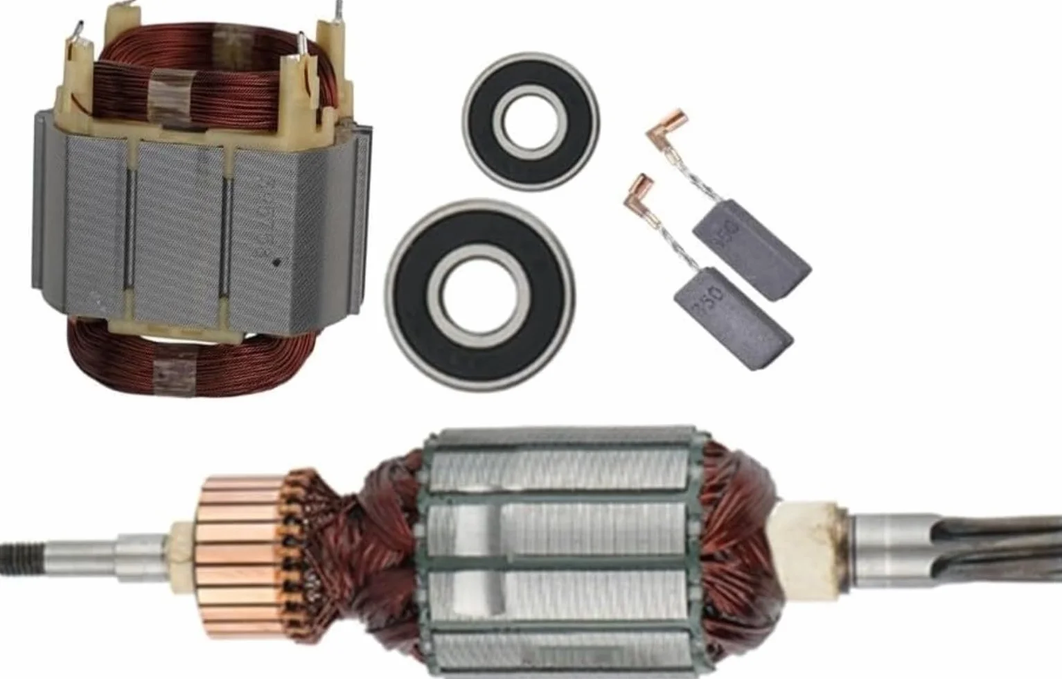 1 zestaw stojana i do wirnika, łopatki wirnika i łożyska szczotki węglowej, zestaw części zamiennych elektronarzędzi do HR4001C 513633-7 625758-6, stojan wirnika i zestaw szczotek węglowych