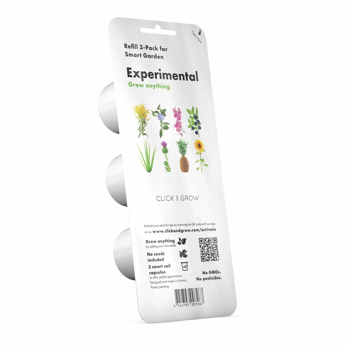 Click & Grow Experimental, zestaw 3 doniczek do inteligentnego ogrodu ziołowego