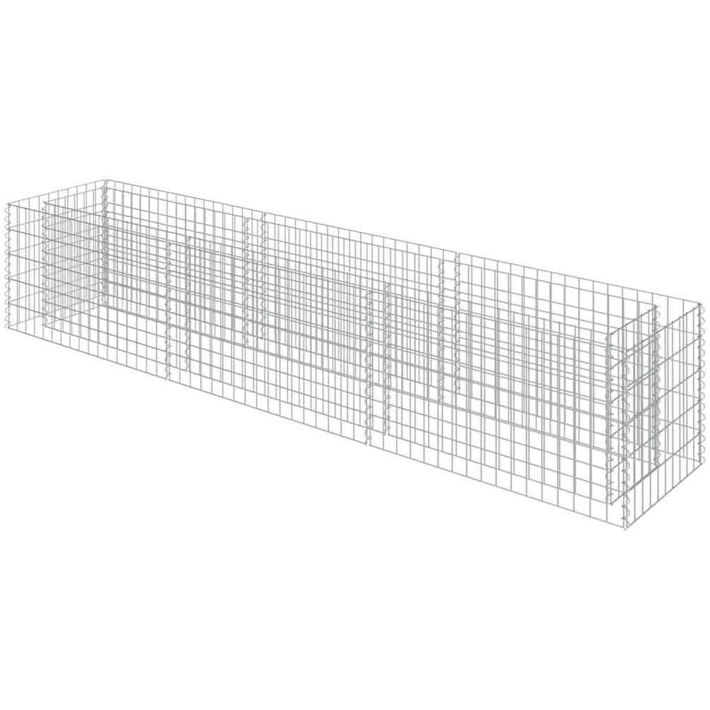 vidaXL Podwyższona donica gabionowa, galwanizowana stal, 270x50x50 cm