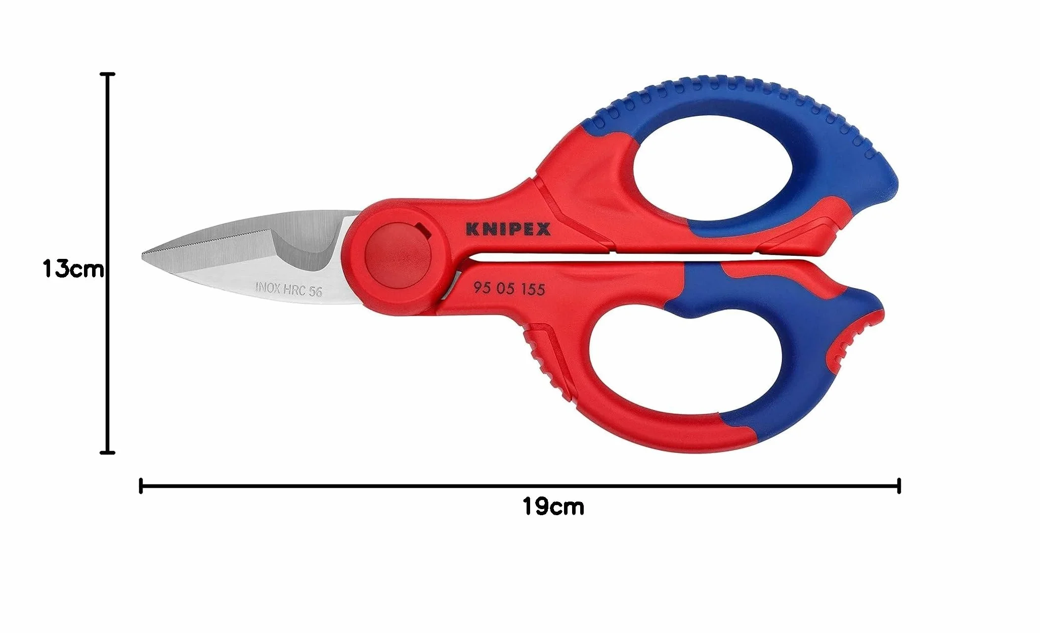 KNIPEX Nożyczki dla elektryków Z wielokomponentowymi nasadkami, wzmacniane włóknem szklanym 160 mm, 95 05 155 SB