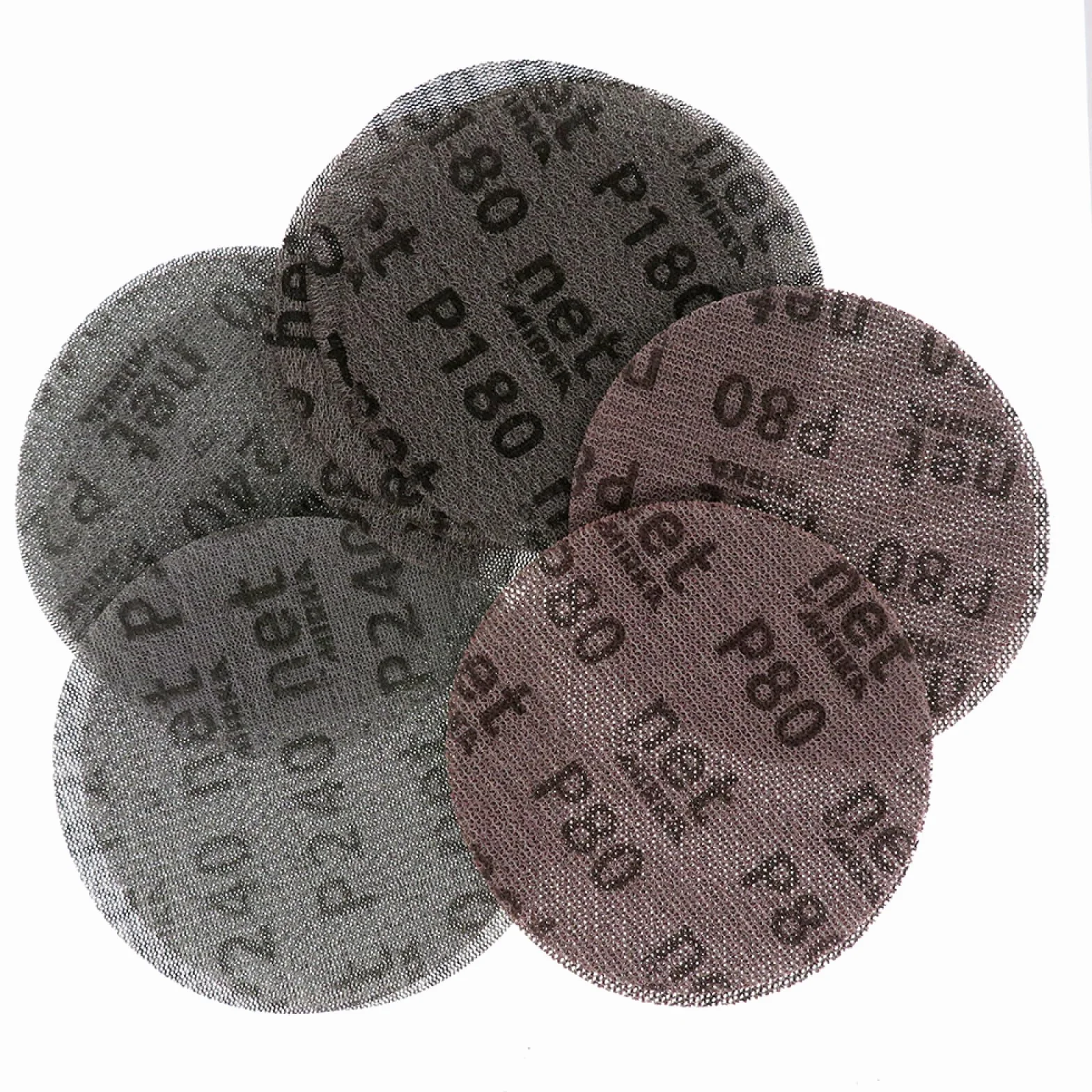 Siatkowe krążki ścierne z rzepem, 25 szt., 5 cali, 125 mm, bezpyłowe, zapobiegające blokowaniu, okrągłe, papier ścierny o gradacji 80-320(80 Grit)