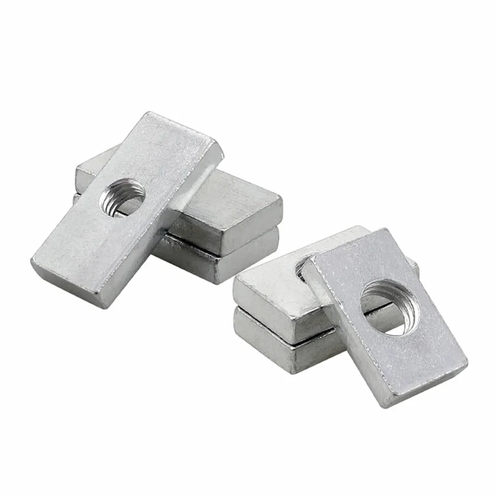 10 sztuk M3 M4 M5 M6 M8 Nakrętka kwadratowa Nakrętki prostokątne Cienkie nakrętki blokowe suwaka Ocynkowane akcesoria do profili aluminiowych ze stali węglowej (Color : 10pcs, Size : M4x13x9x2mm)