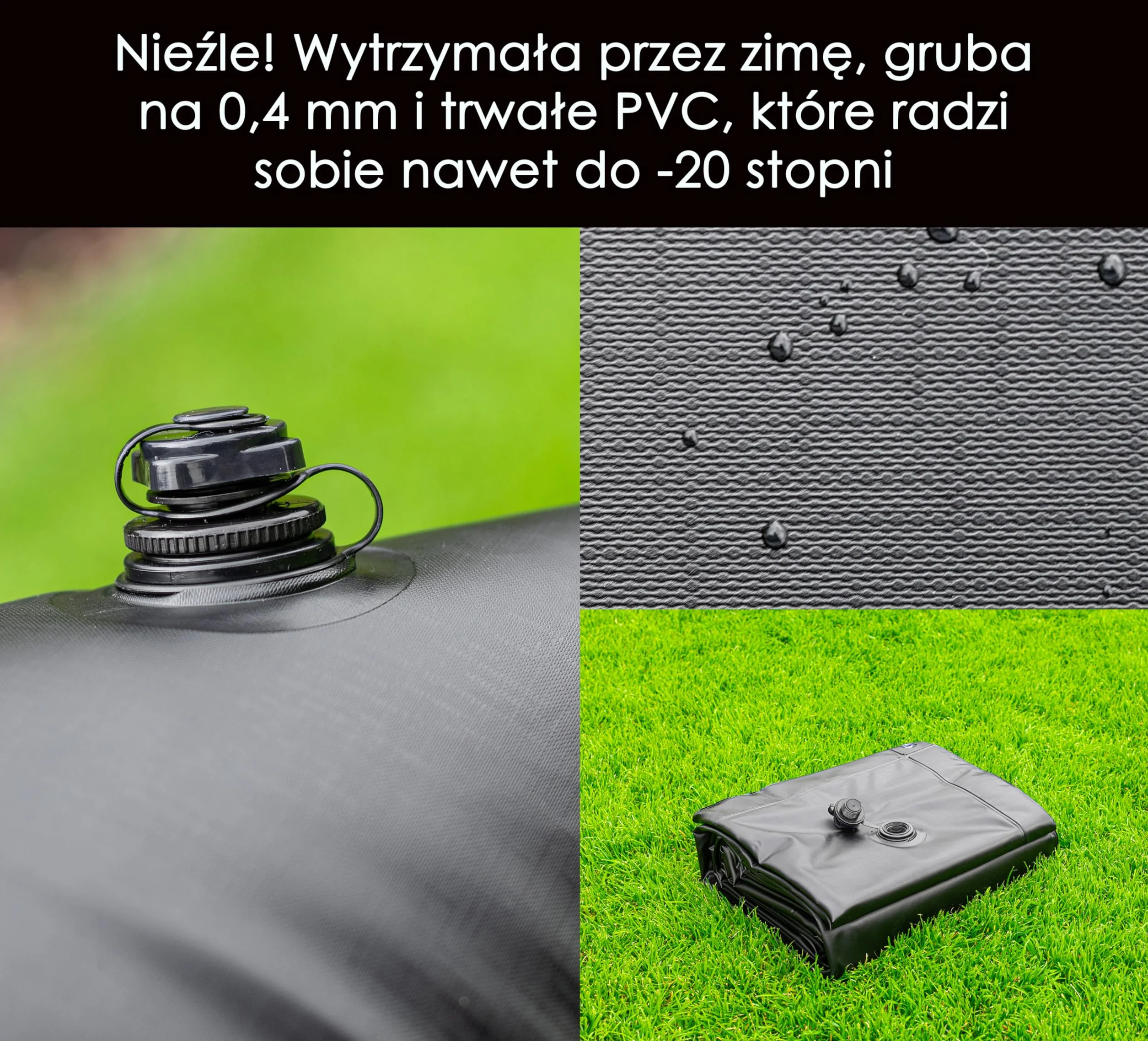 Zimowa poduszka basenowa XXL (2 x 4 metry) – poduszka zimowa do przykrycia basenu – odporna na warunki zimowe – poduszka na basen, poduszka powietrzna, poduszka na zimę